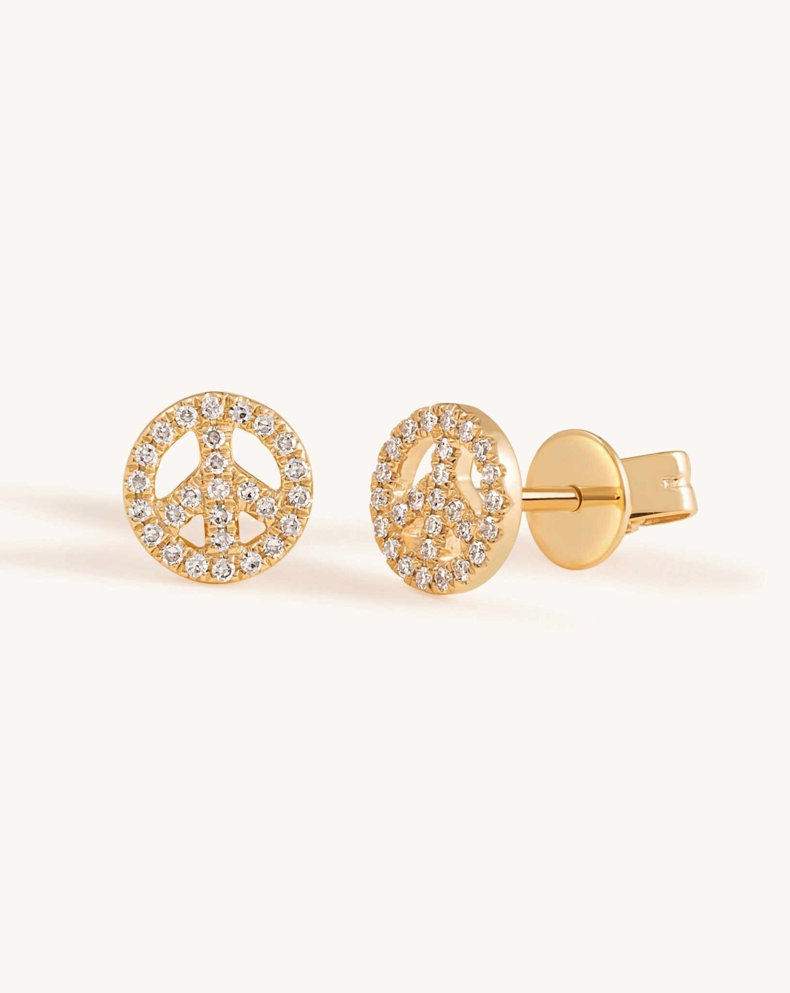 Mini Diamond Peace Studs - Sparkle Society