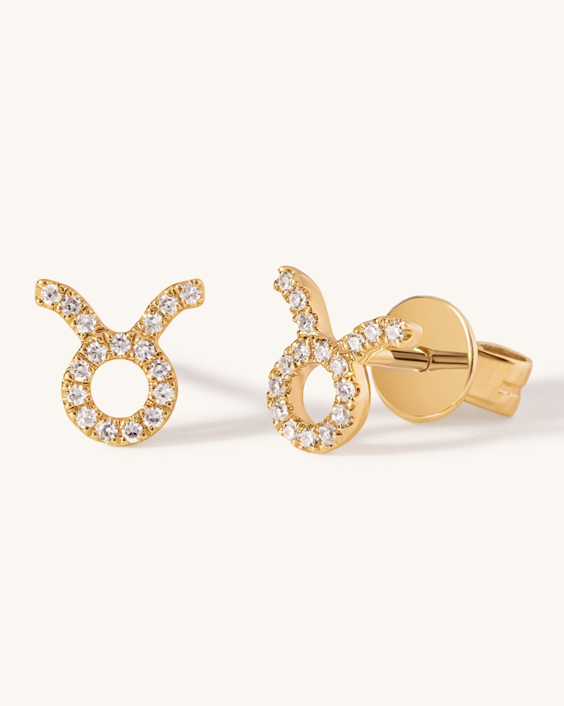 Mini Diamond Zodiac Stud Earrings - Sparkle Society