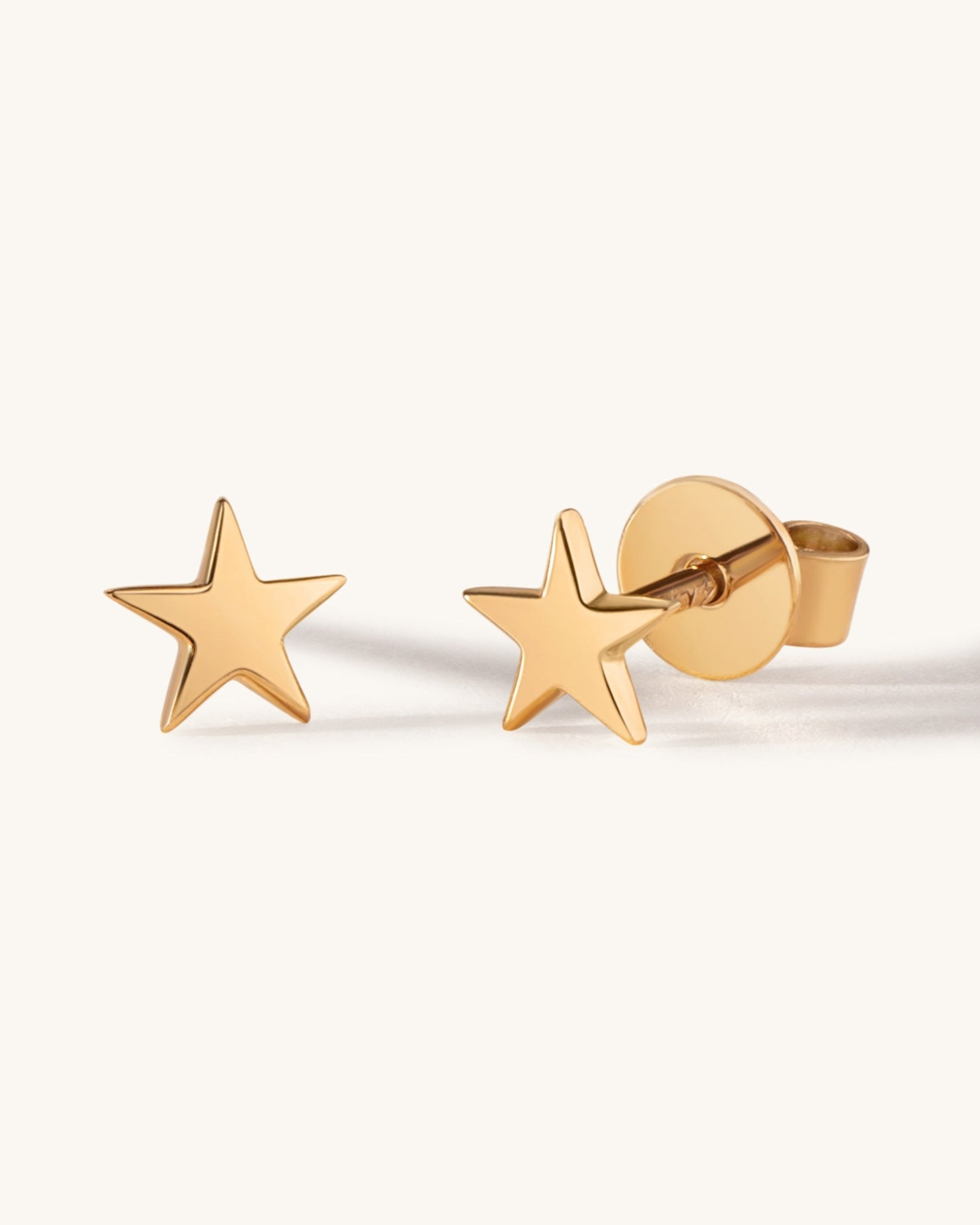 Mini Solid Gold Star Studs - Sparkle Society
