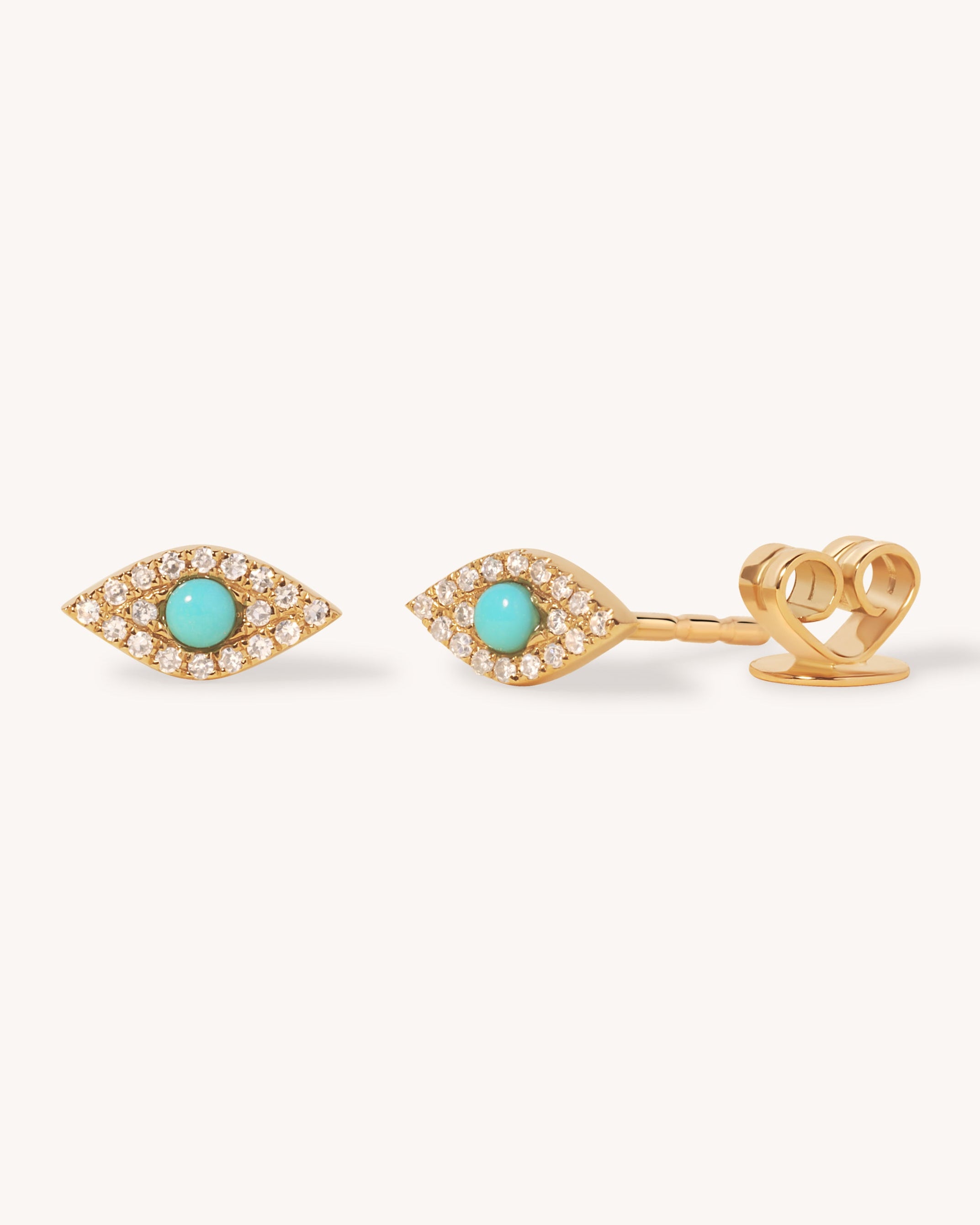 Mini Turquoise Evil Eye Studs - Sparkle Society