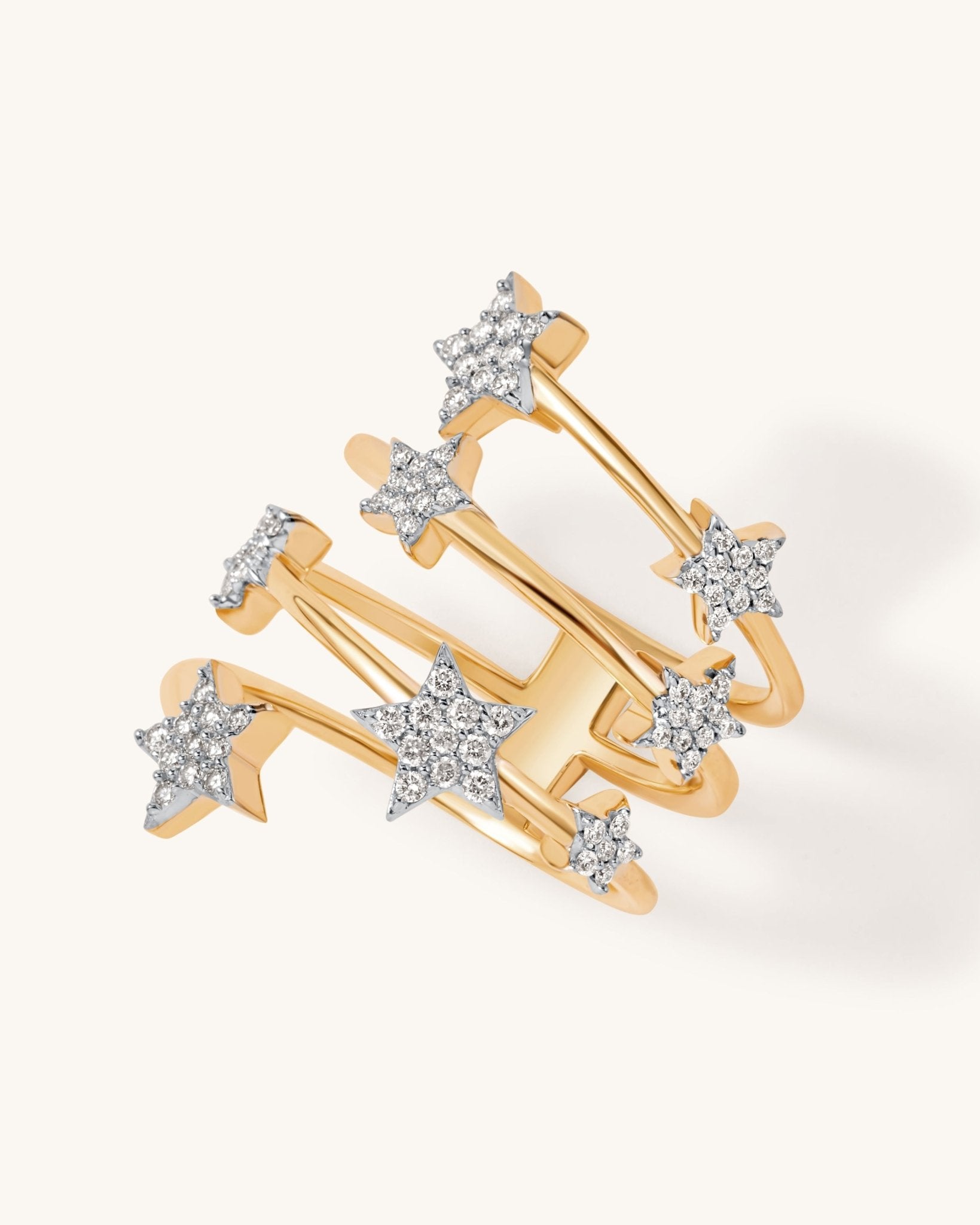 Multi Diamond Stars Spiral Ring - Sparkle Society