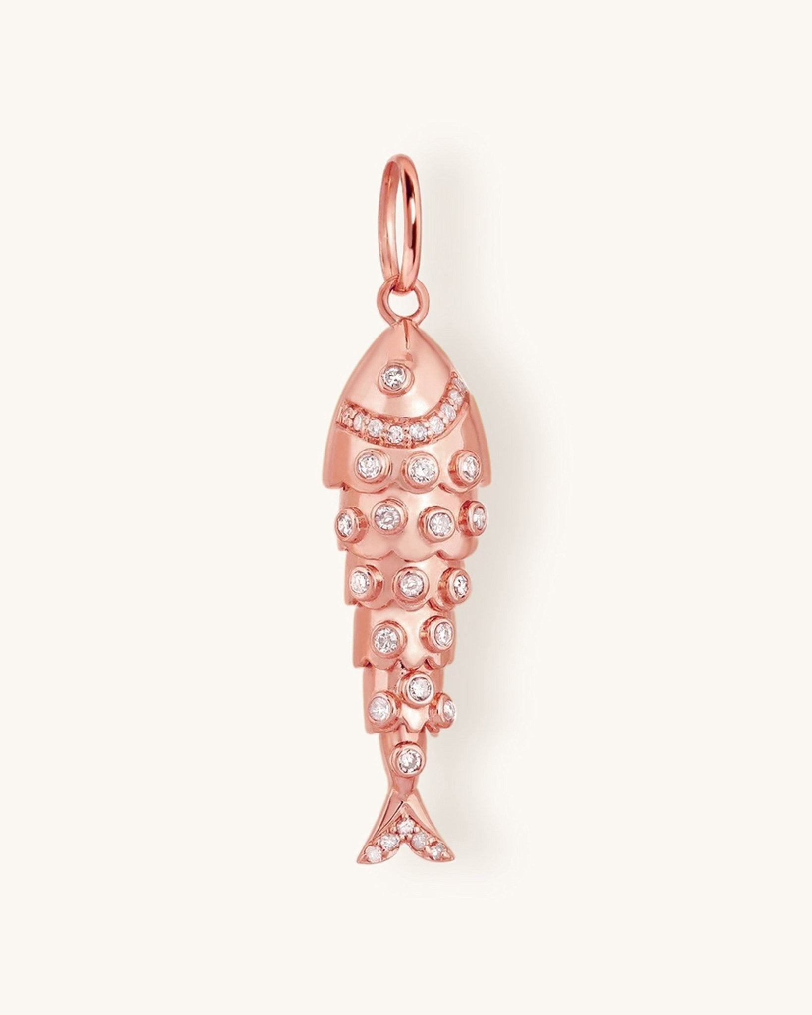 Multi Gemstone Gold Fish Necklace Charm - Sparkle Society