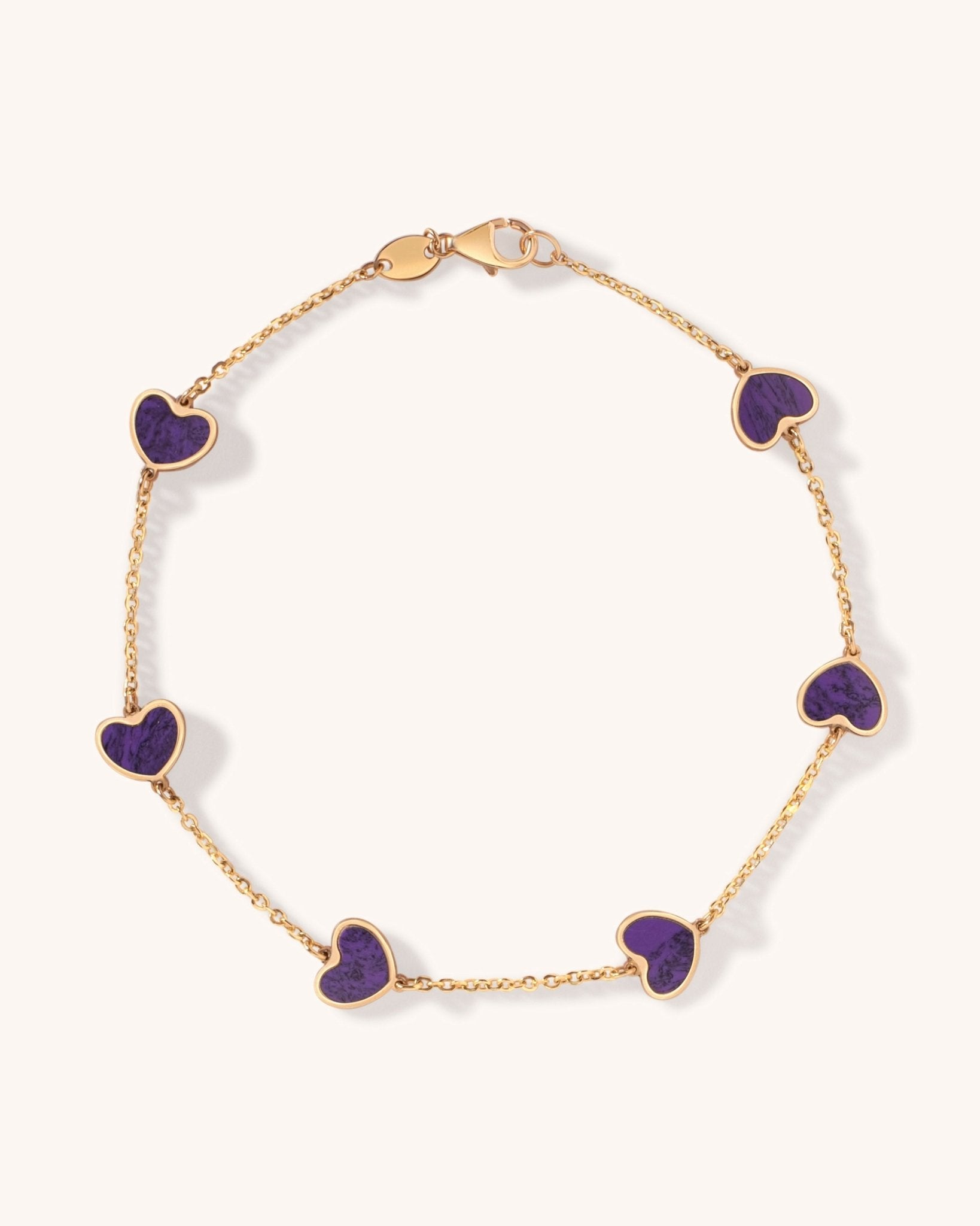 Multi Gemstone Heart Bracelet - Sparkle Society