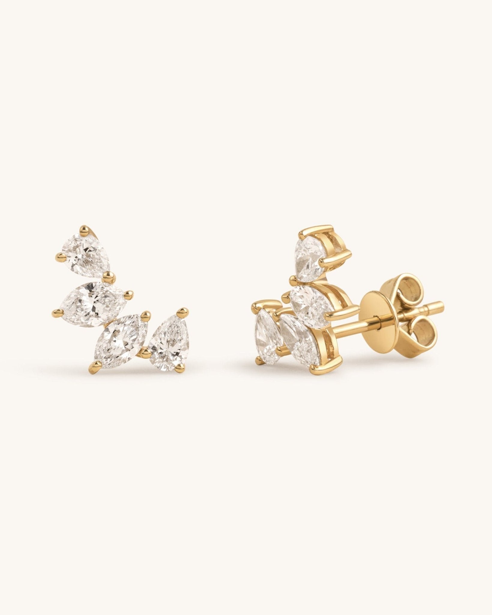 Multi Pear Diamond Studs - Sparkle Society