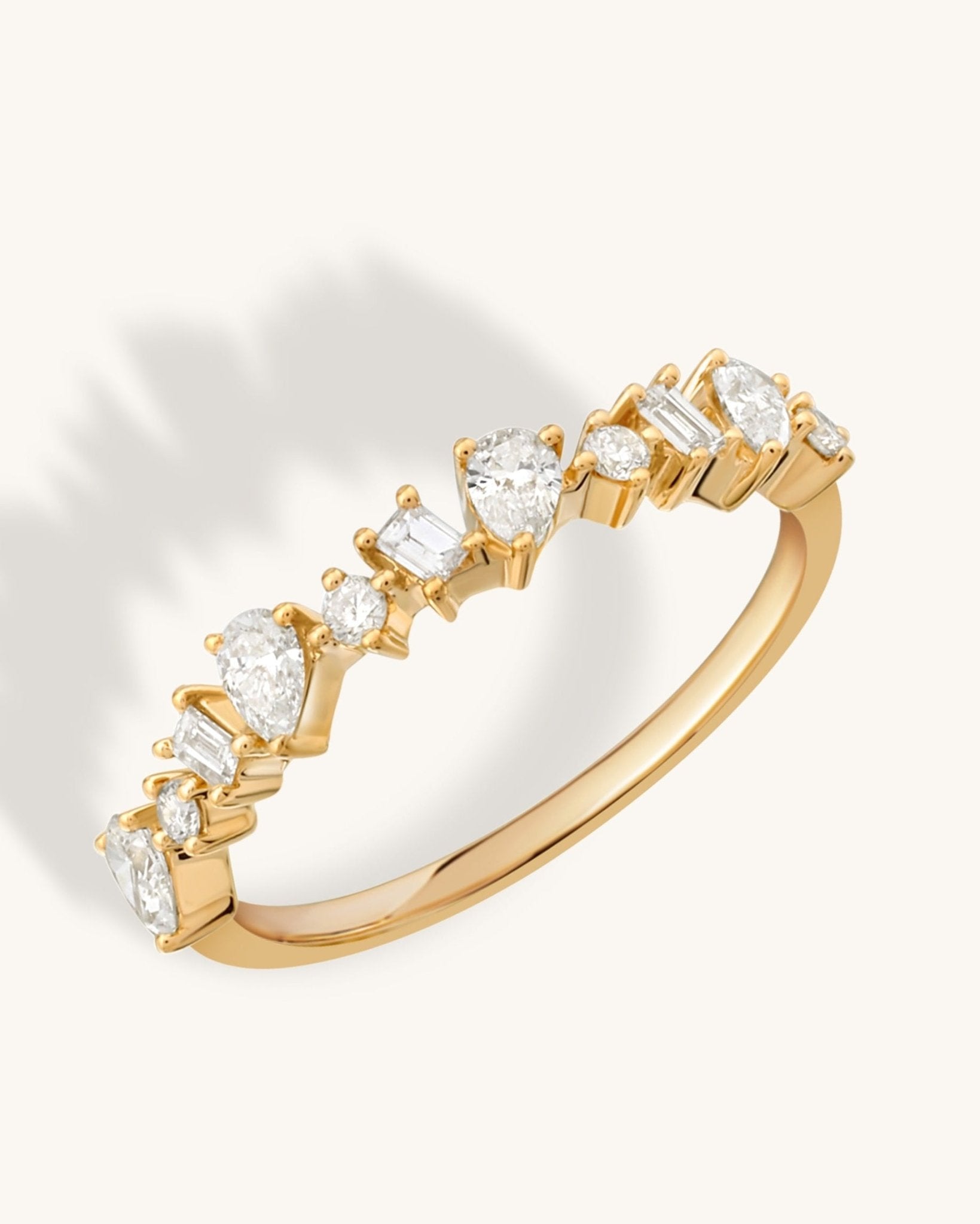 Multi Shape Diamond Prong Ring - Sparkle Society