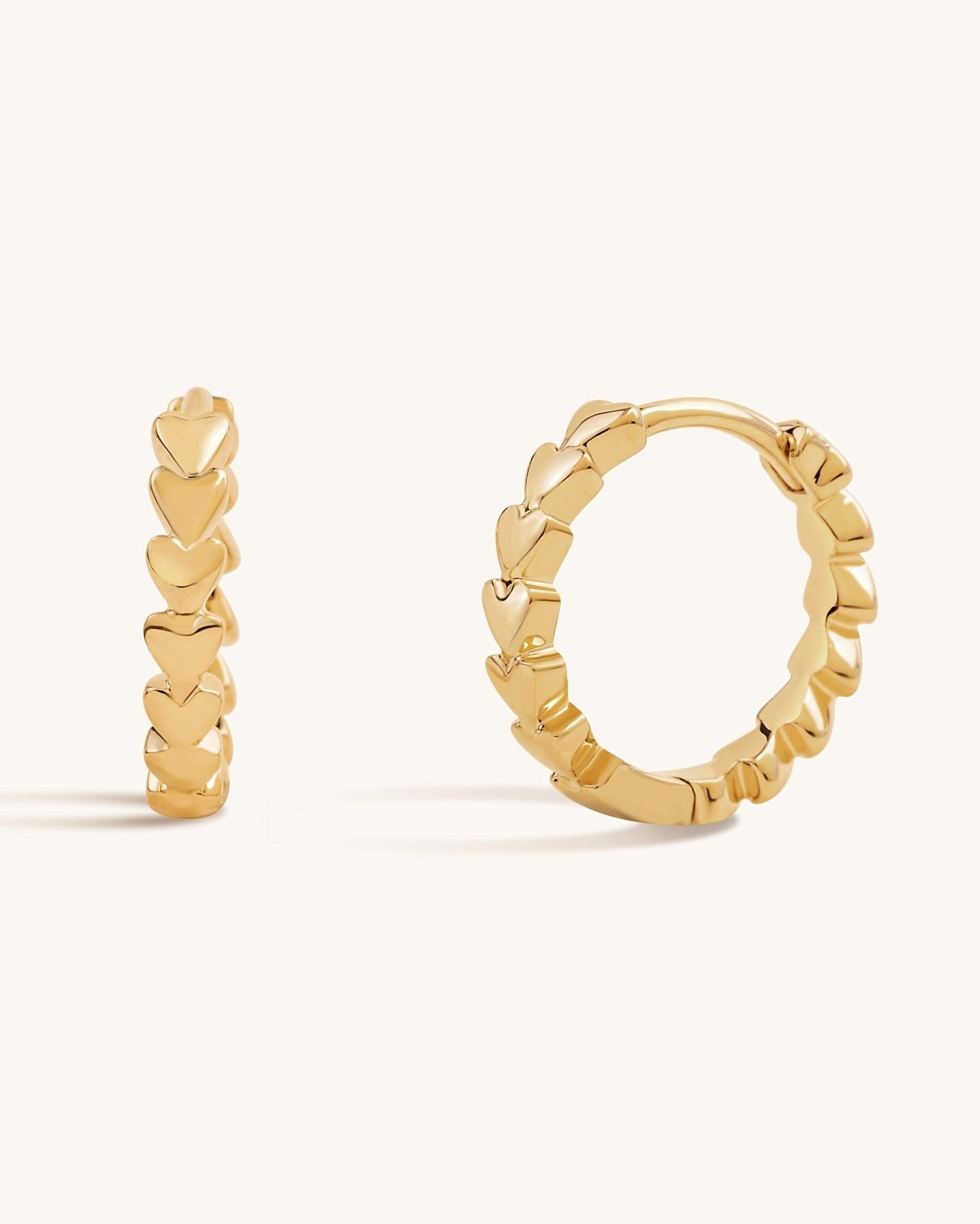 Multi Solid Gold Heart Huggies - Sparkle Society