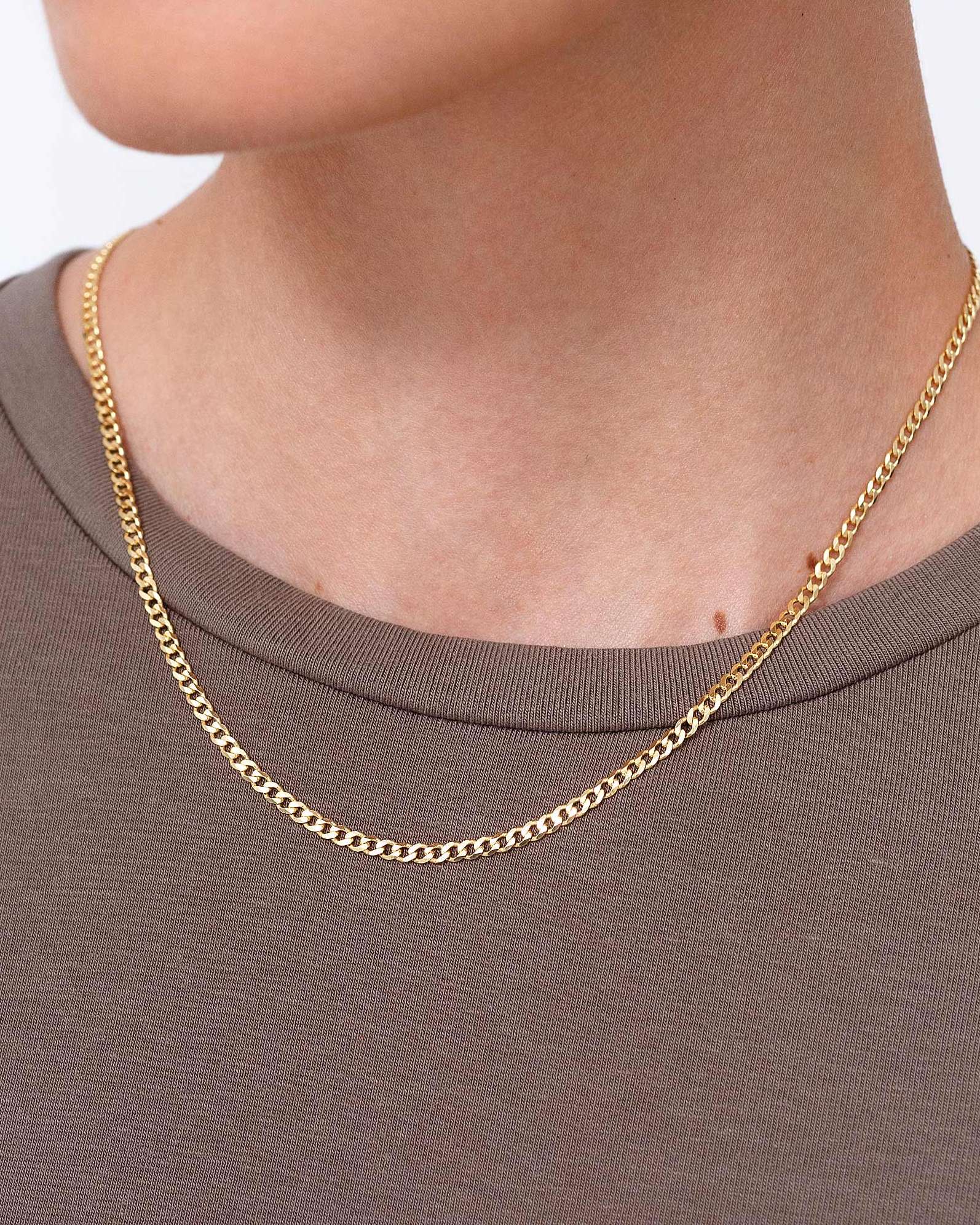 Open Curb Solid Gold Chain - Sparkle Society