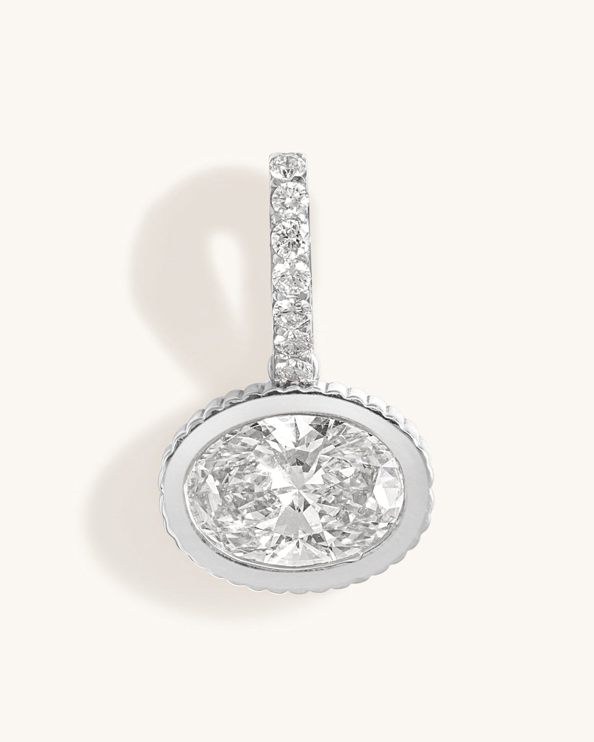 Oval Diamond Bezel Charm - Sparkle Society
