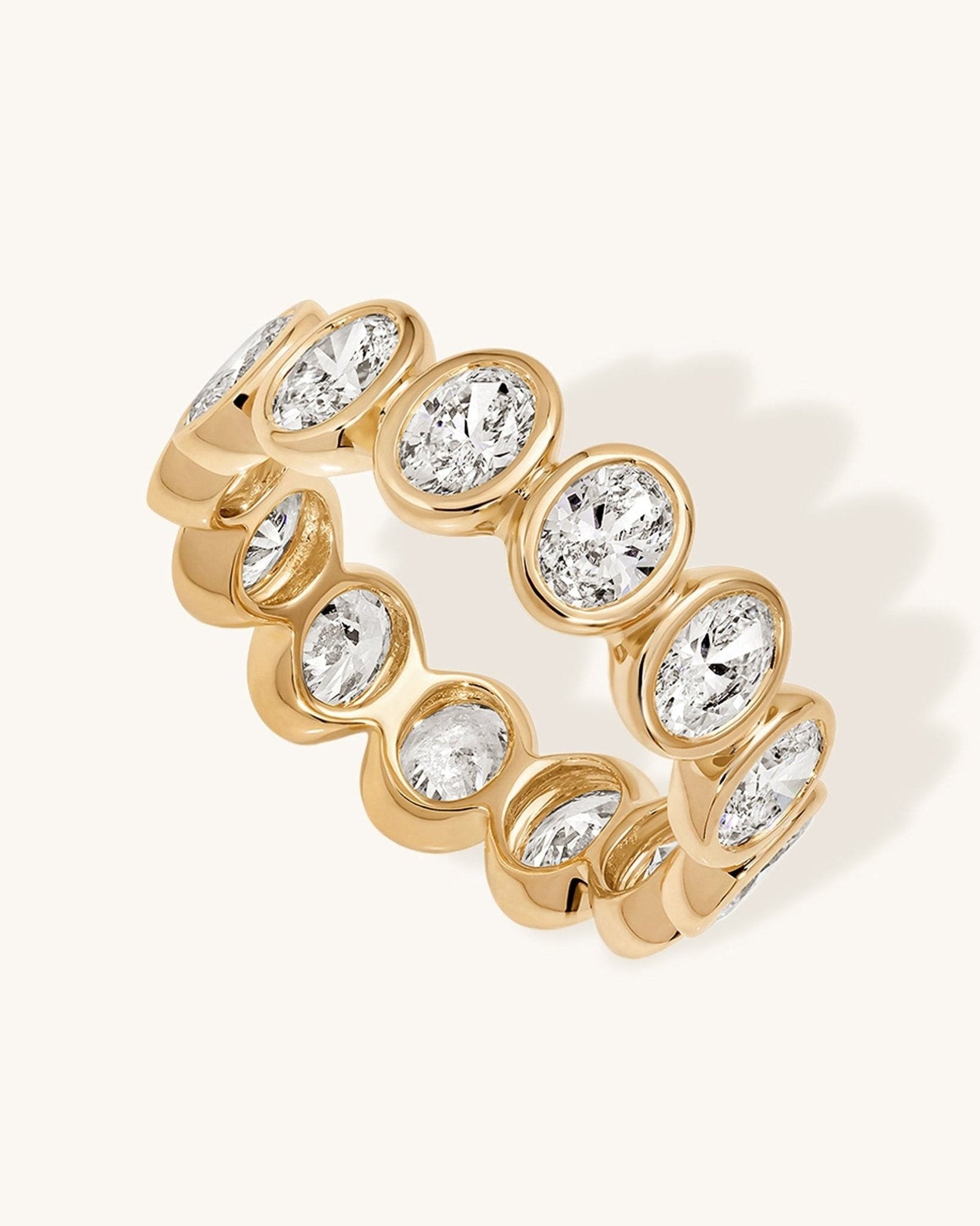 Oval Diamond Bezel Eternity Ring - Sparkle Society