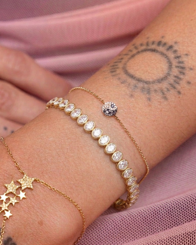 Oval Diamond Bezel Tennis Bracelet - Sparkle Society