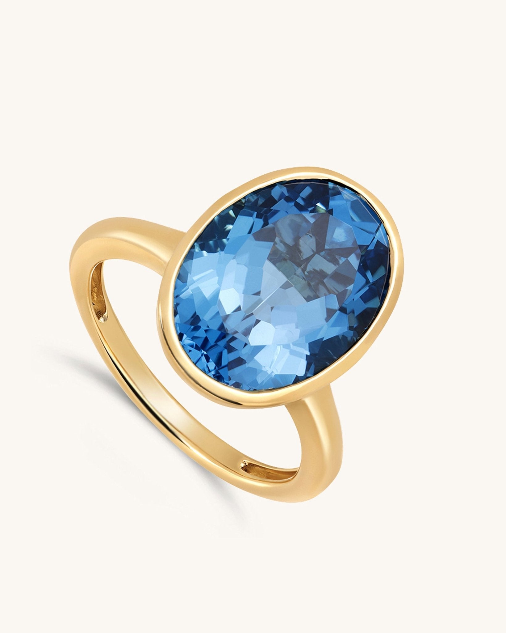 Oval Gemstone Bezel Ring - Sparkle Society