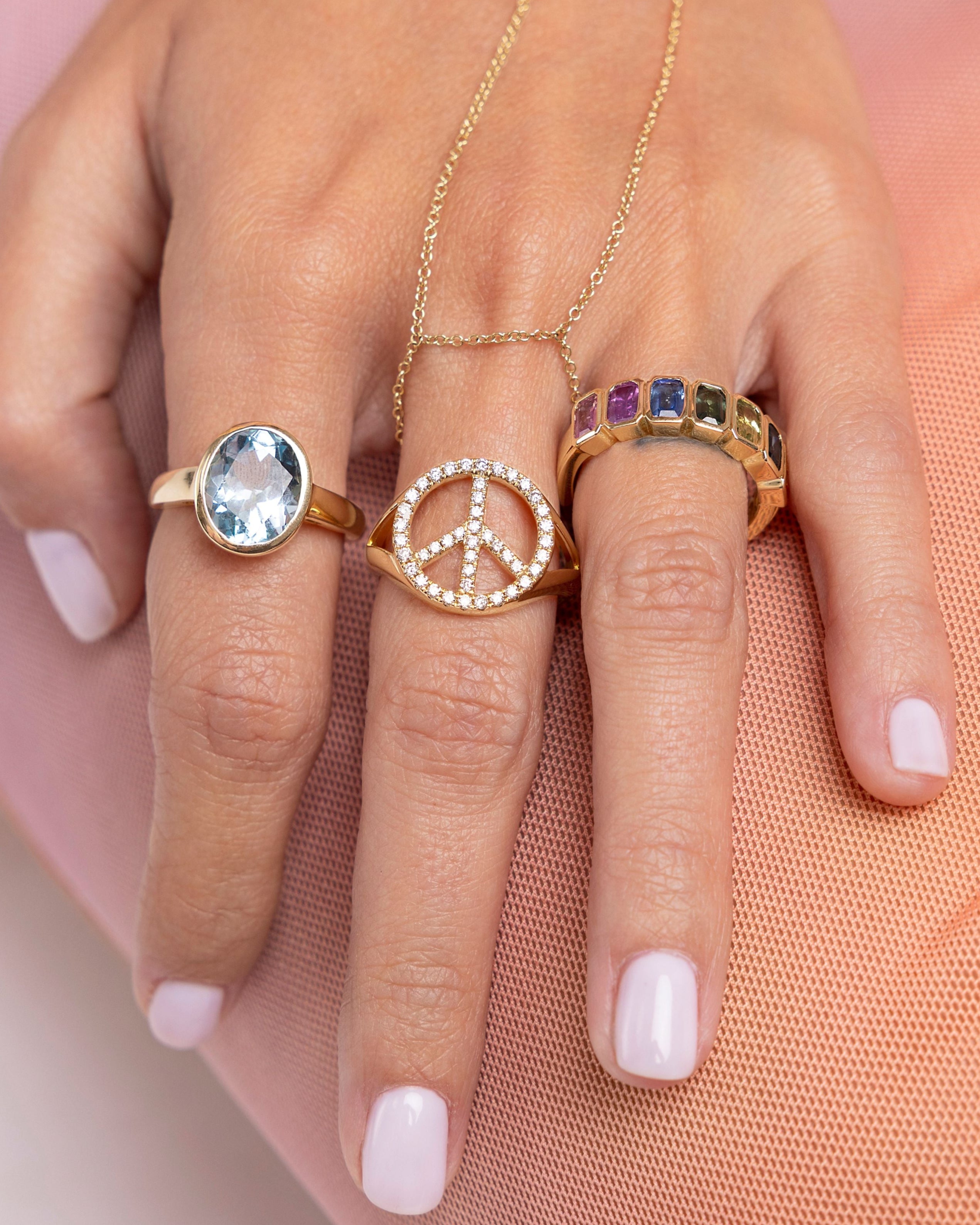 Oval Gemstone Bezel Ring - Sparkle Society