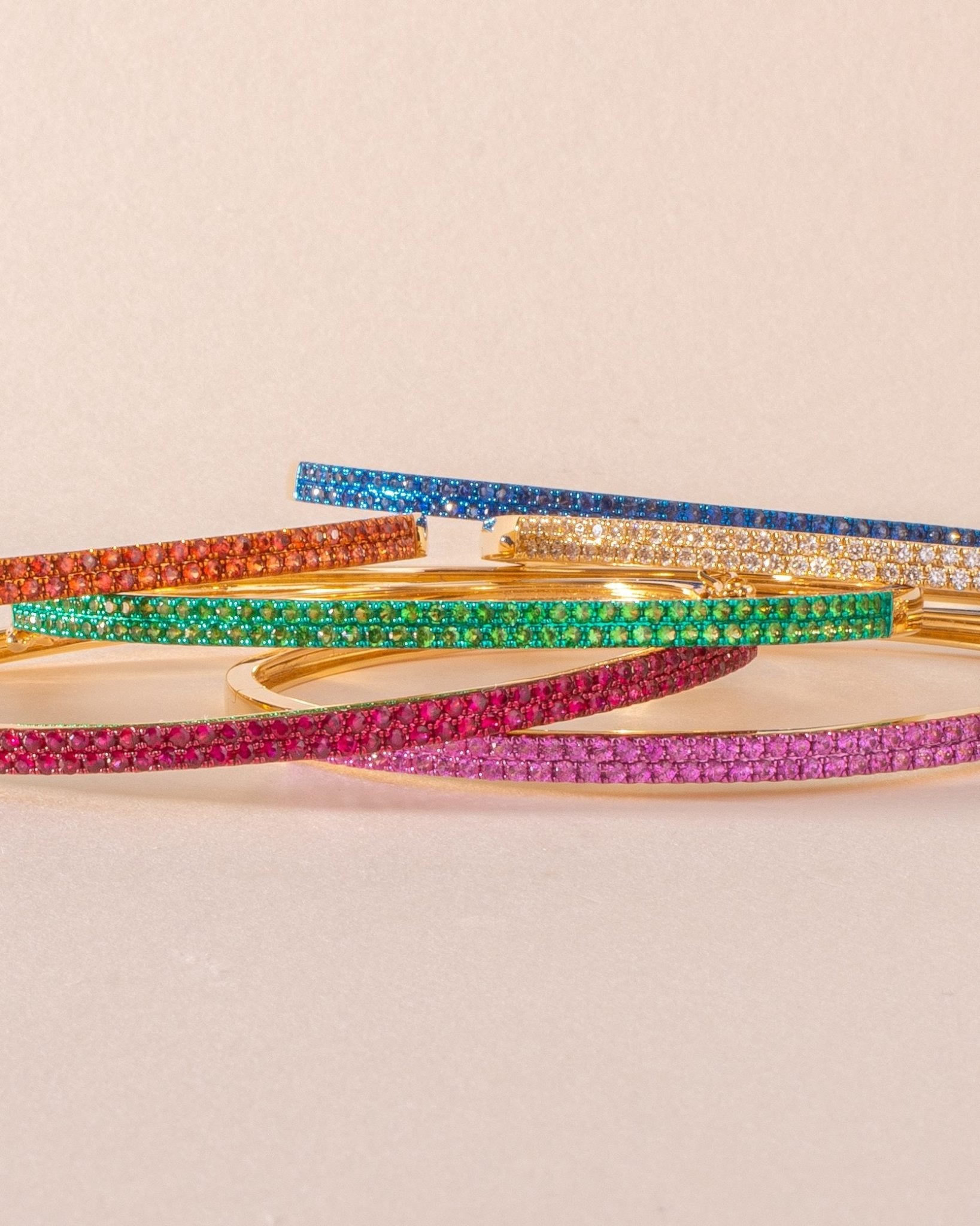 Pave Gemstone Bangle - Sparkle Society