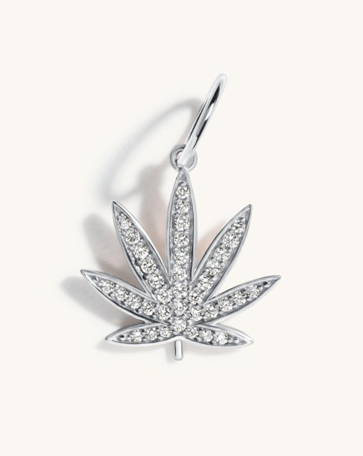 Pave Joy Leaf Necklace Charm - Sparkle Society