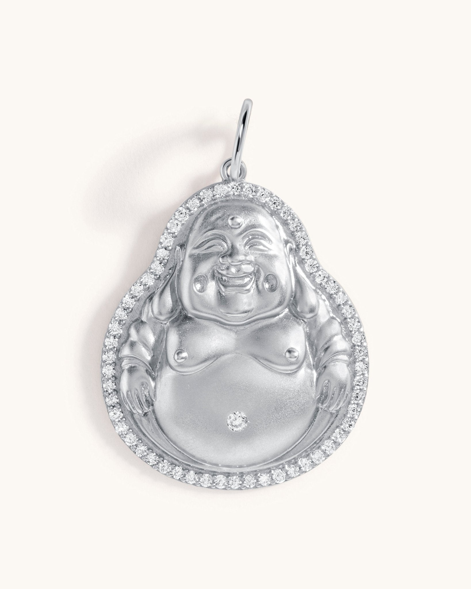 Pave Outline Gold Buddha Necklace Charm - Sparkle Society