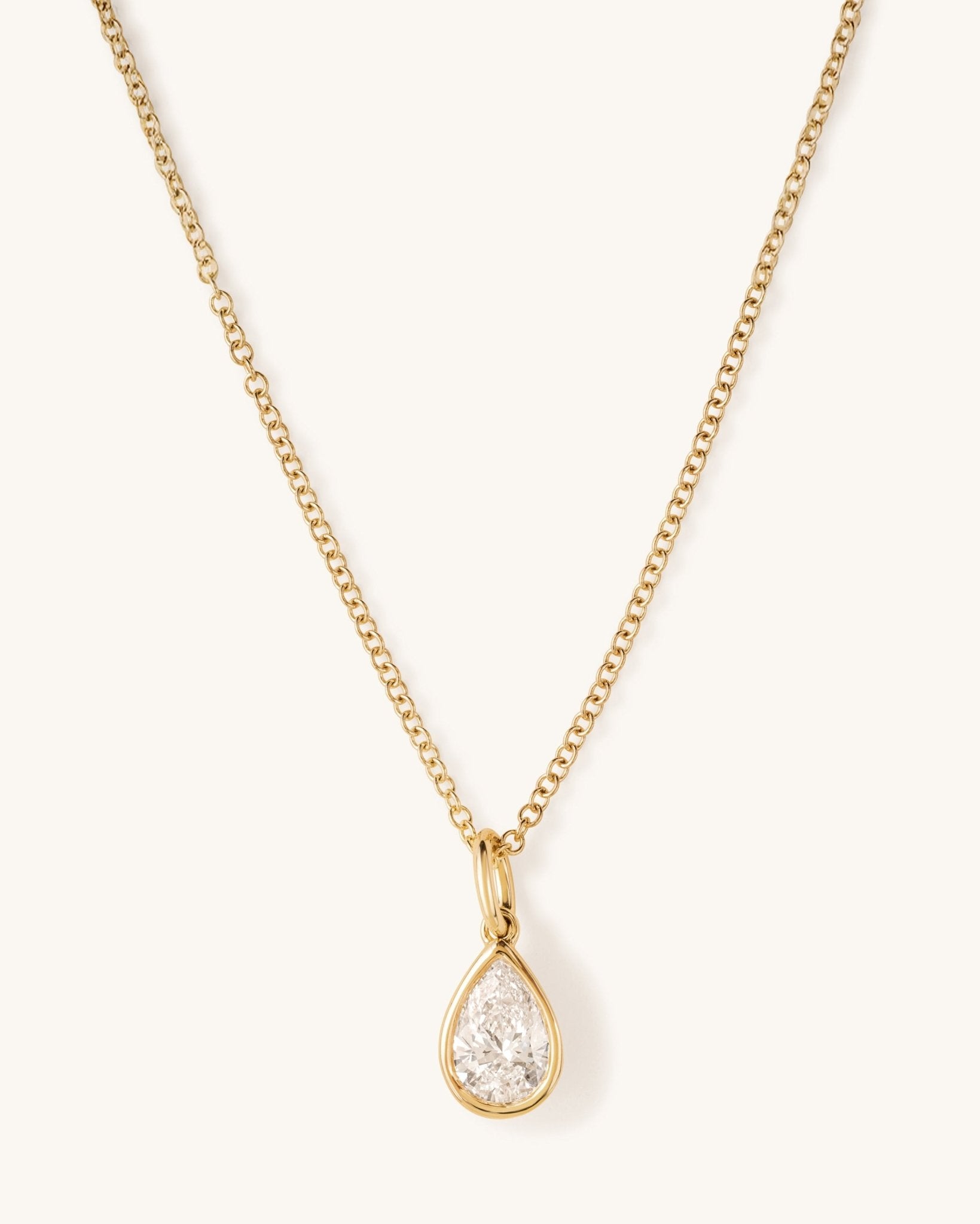 Pear Diamond Bezel Necklace - Sparkle Society