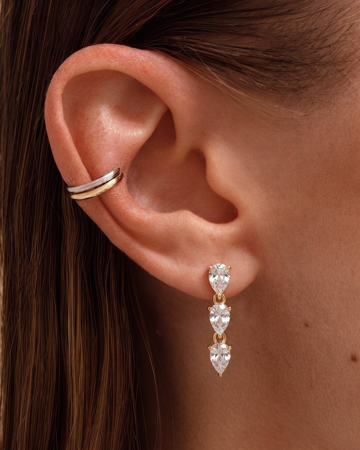 Pear Diamond Drop Earring - Sparkle Society