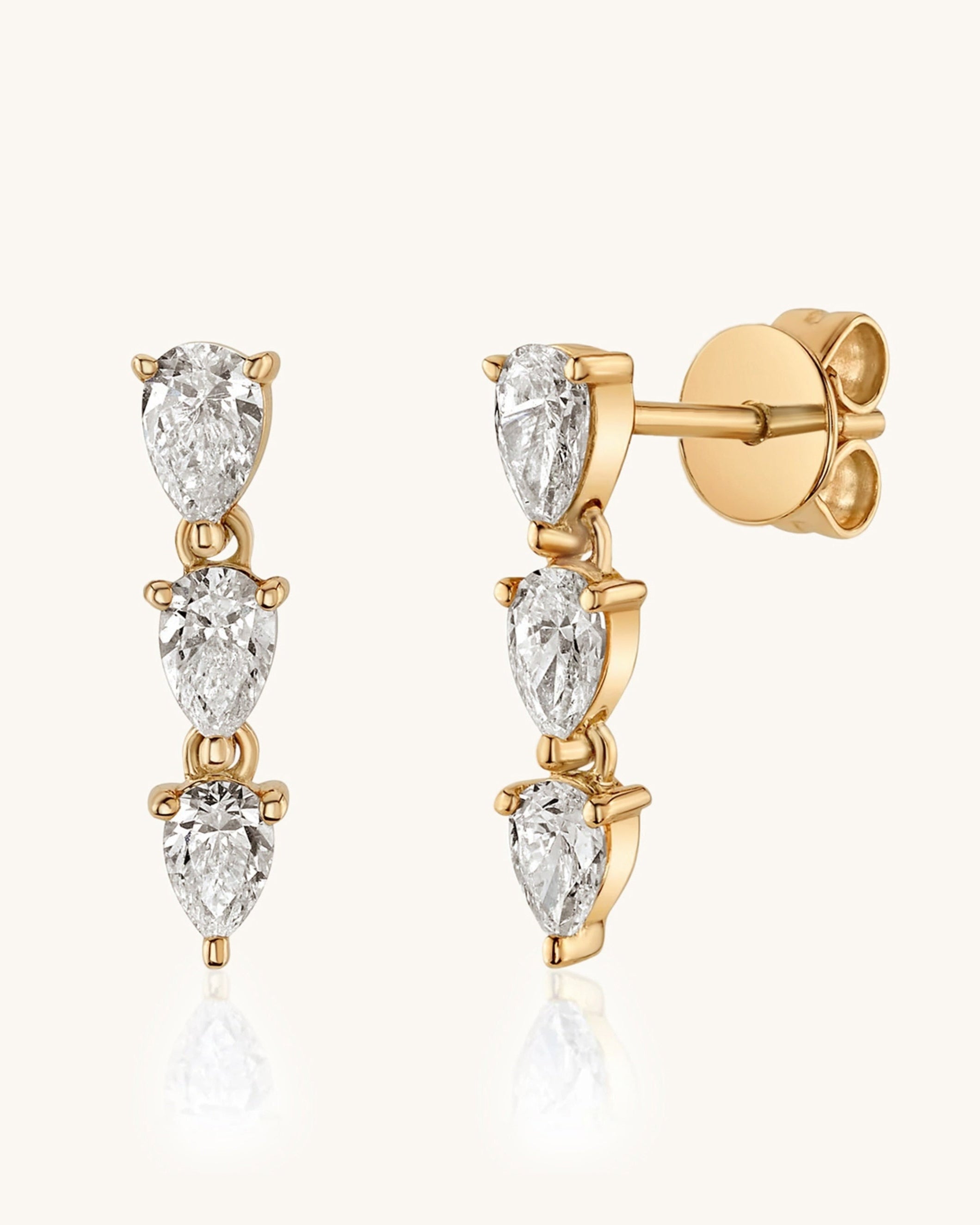 Pear Diamond Drop Earring - Sparkle Society