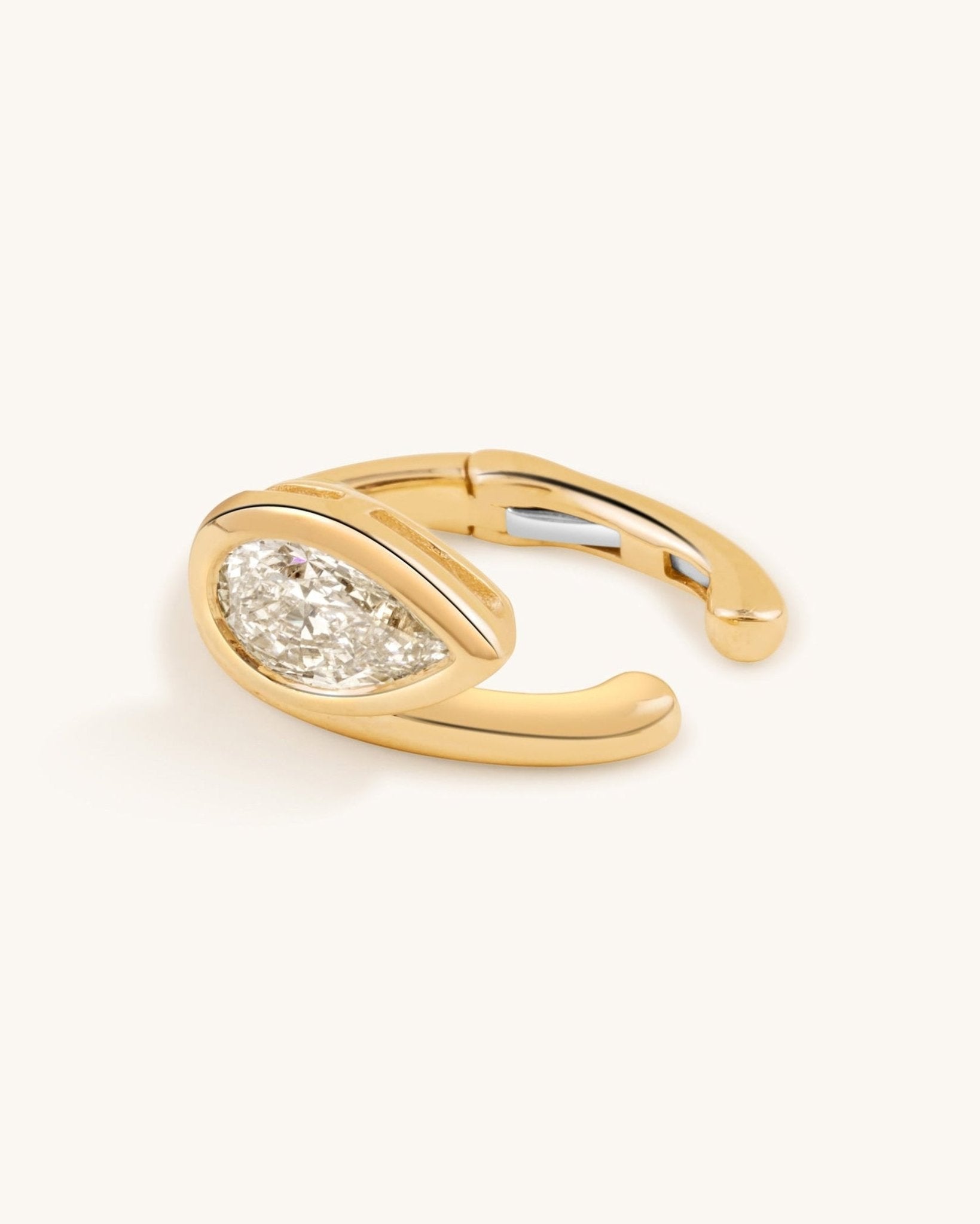 Pear Diamond Gold Ear Cuff - Sparkle Society