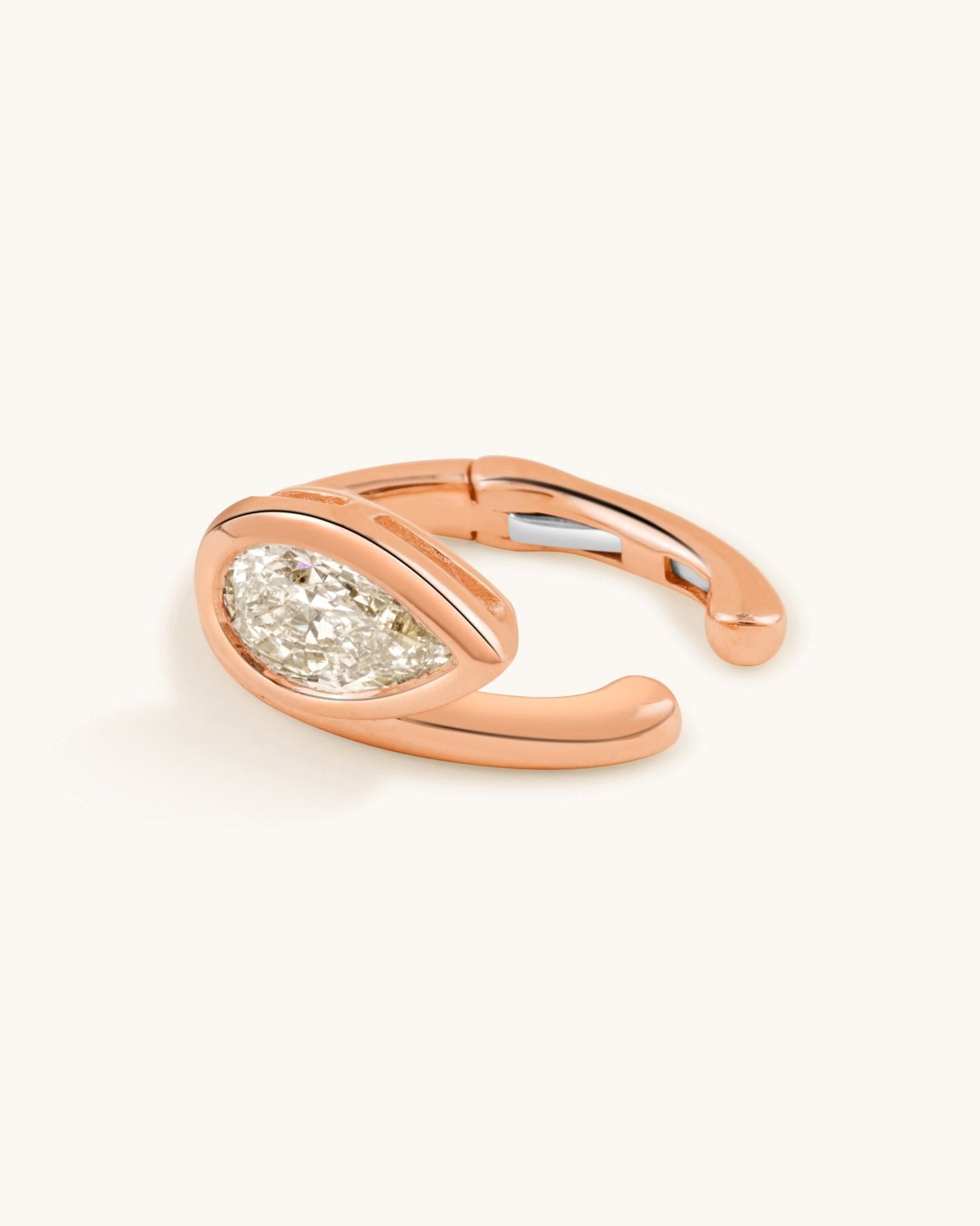 Pear Diamond Gold Ear Cuff - Sparkle Society