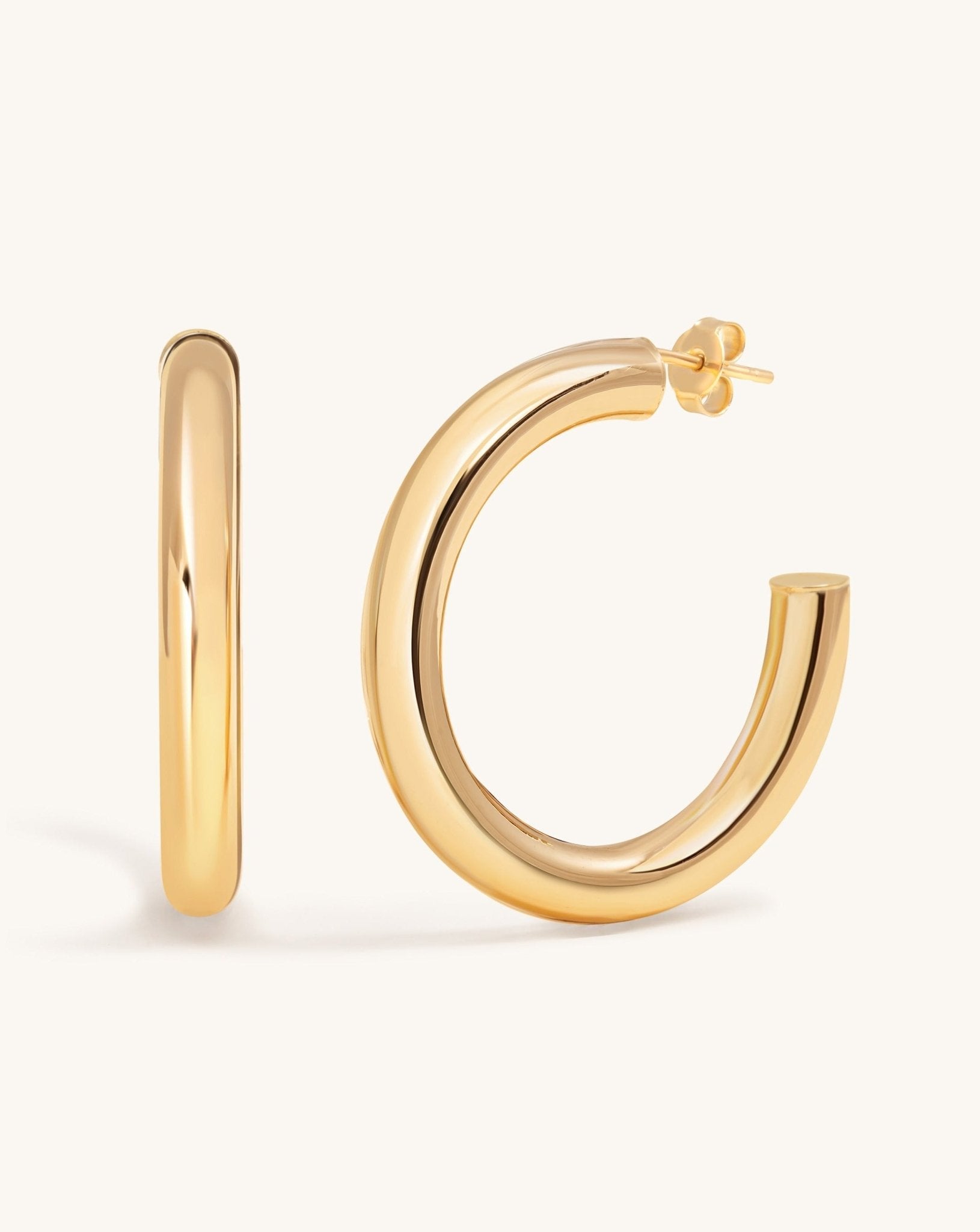 5mm Hollow Gold Tube Hoops