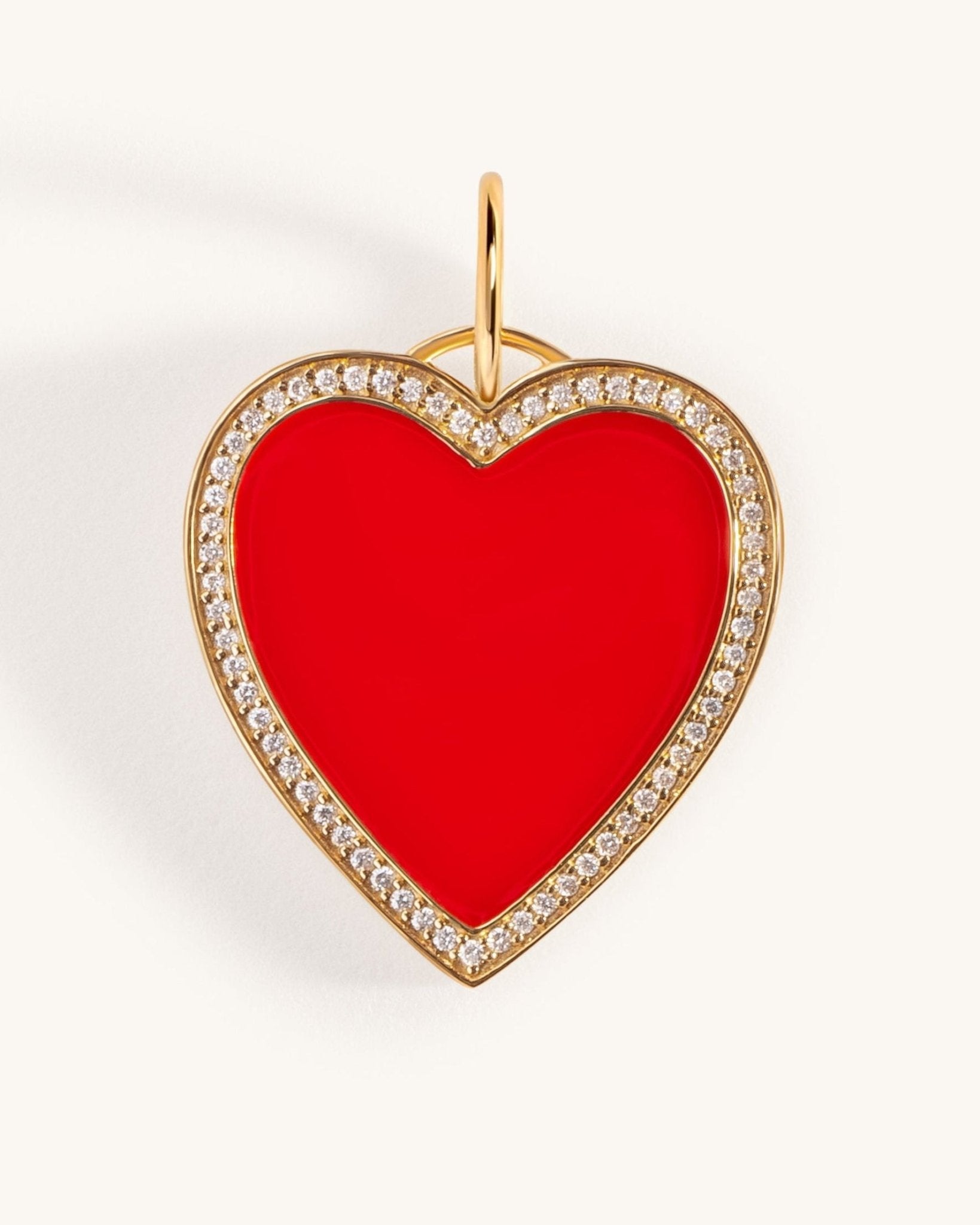 Perfect Pave Outline Gemstone Heart Necklace Charm - Sparkle Society