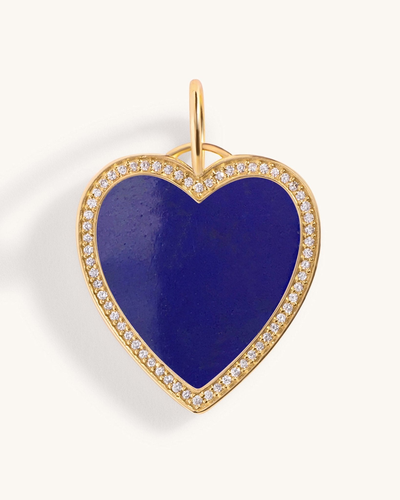 Perfect Pave Outline Gemstone Heart Necklace Charm - Sparkle Society