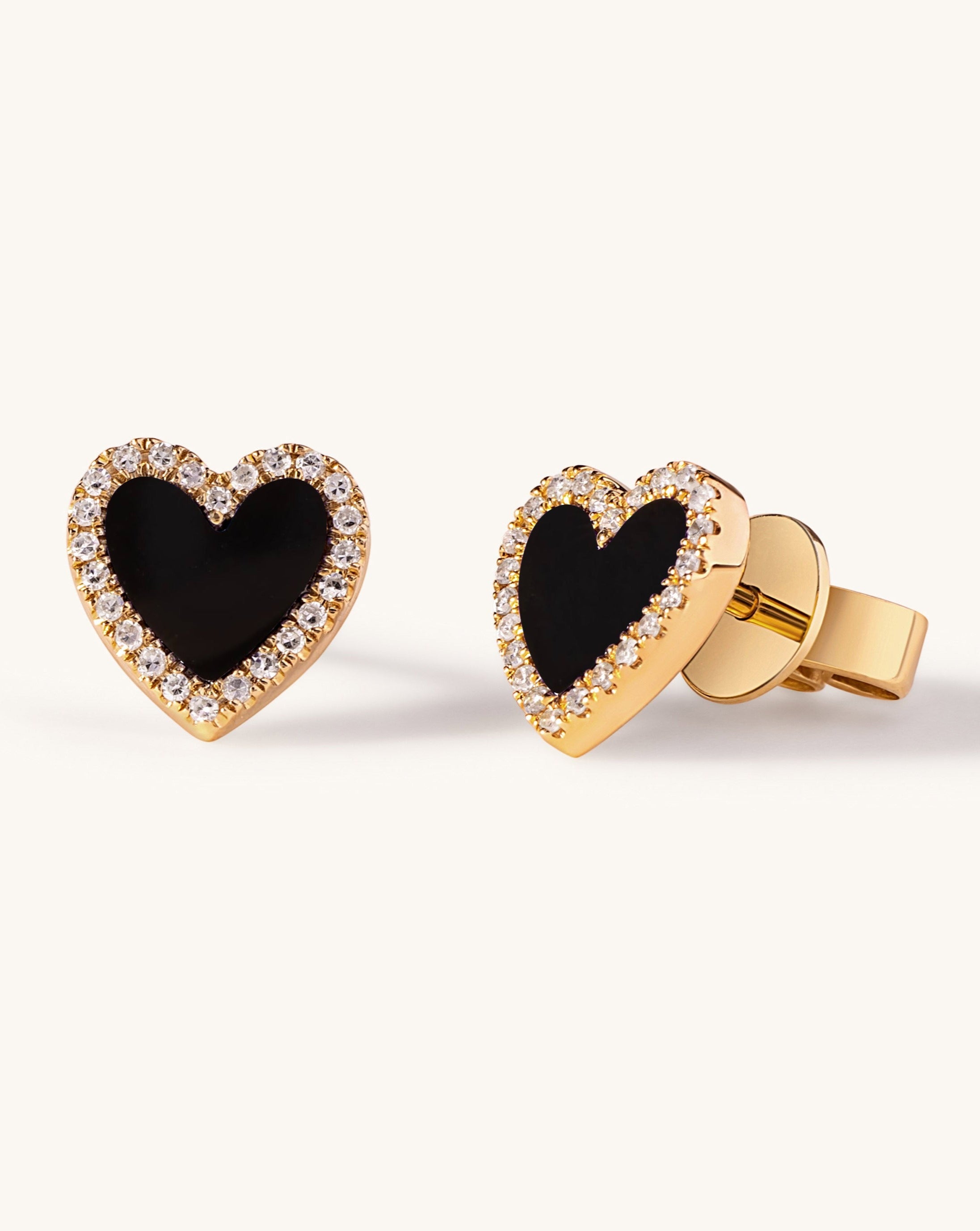 Perfect Pave Outline Gemstone Heart Studs - Sparkle Society