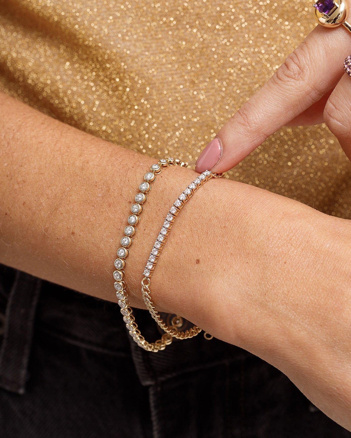 Prong Diamond Cuban Link Bracelet - Sparkle Society