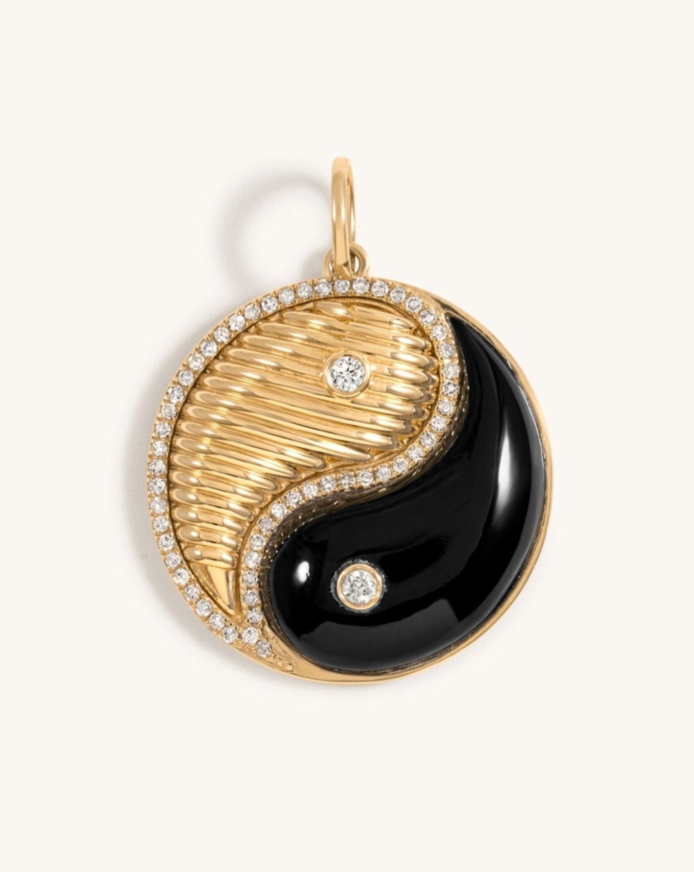 Radiant Gold Yin & Yang Necklace Charm - Sparkle Society