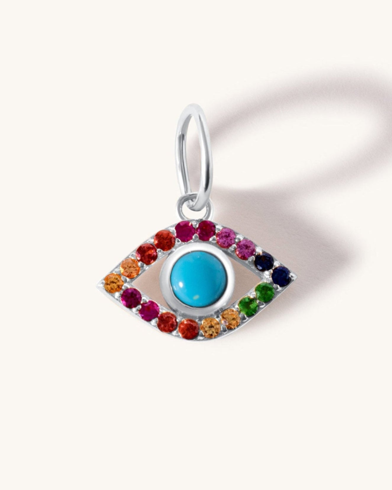 Rainbow Evil Eye Necklace Charm - Sparkle Society
