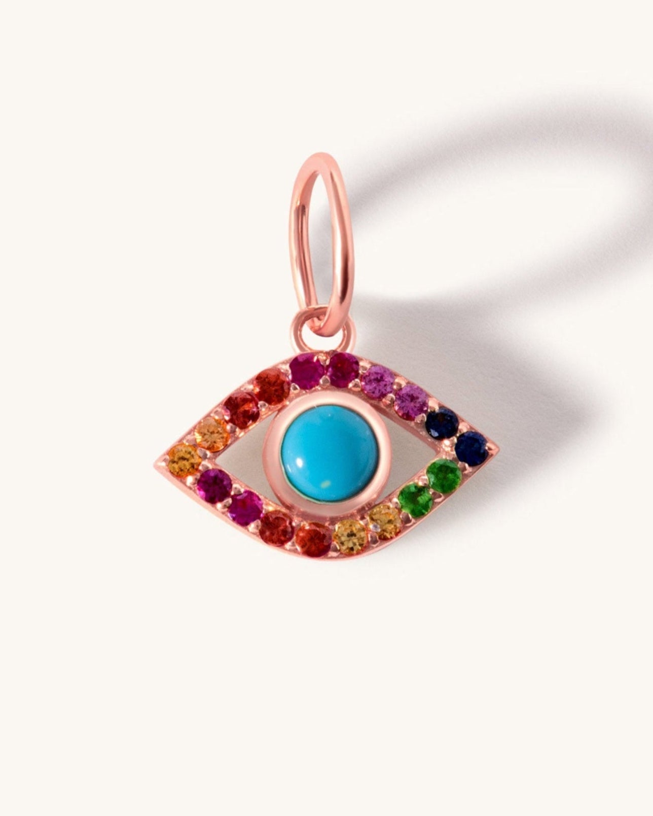 Rainbow Evil Eye Necklace Charm - Sparkle Society