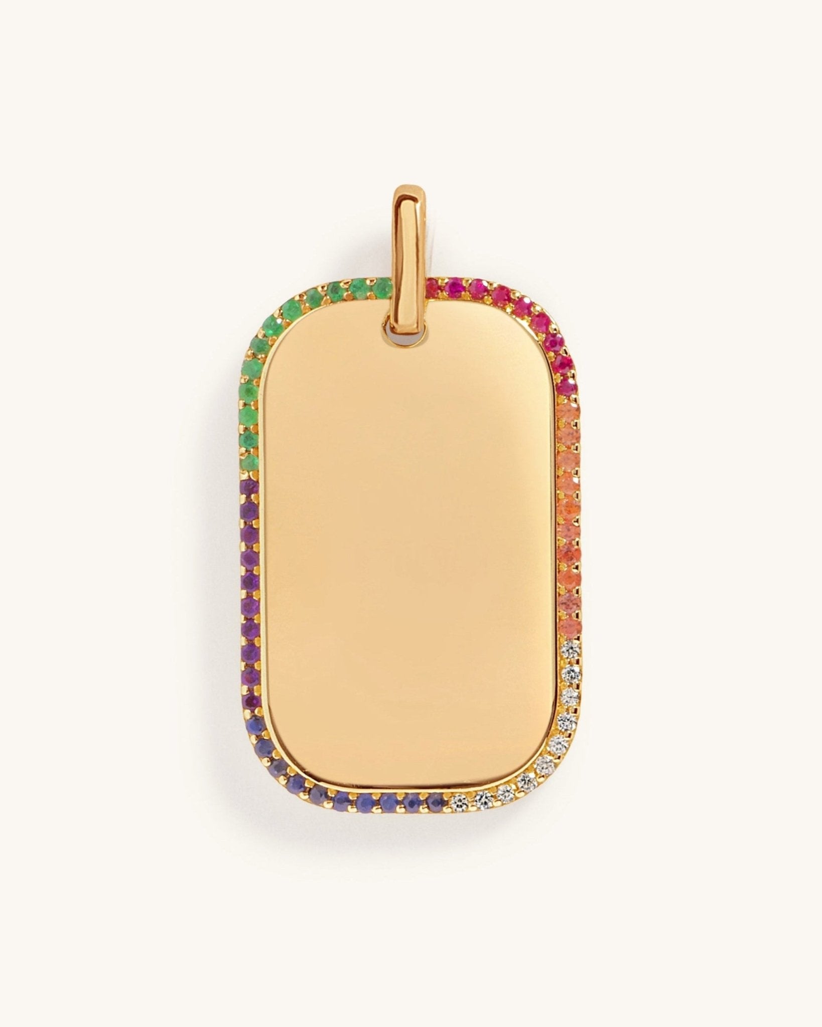 Rainbow Outline ID Tag - Sparkle Society