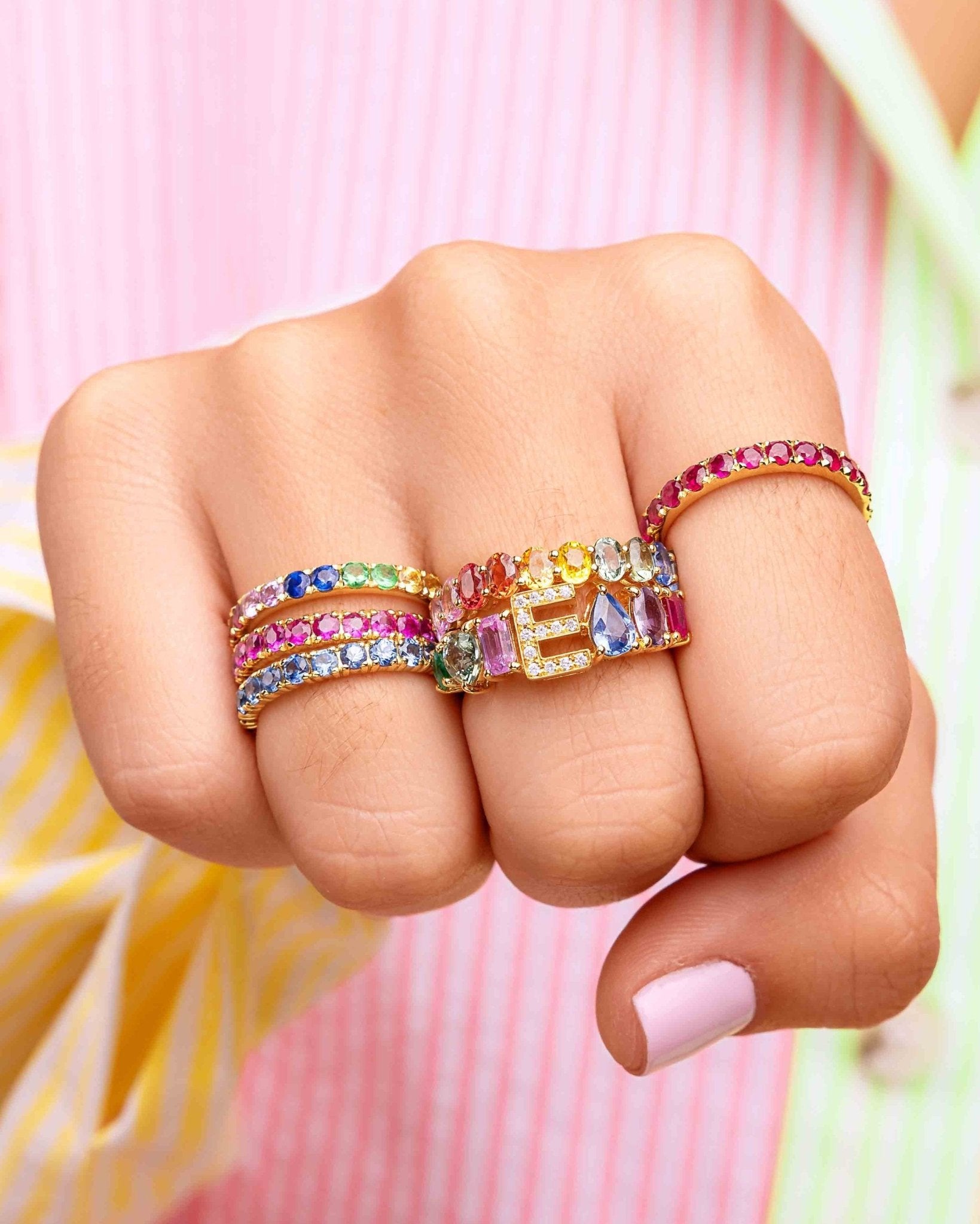 Rainbow Oval Gemstone Ring - Sparkle Society