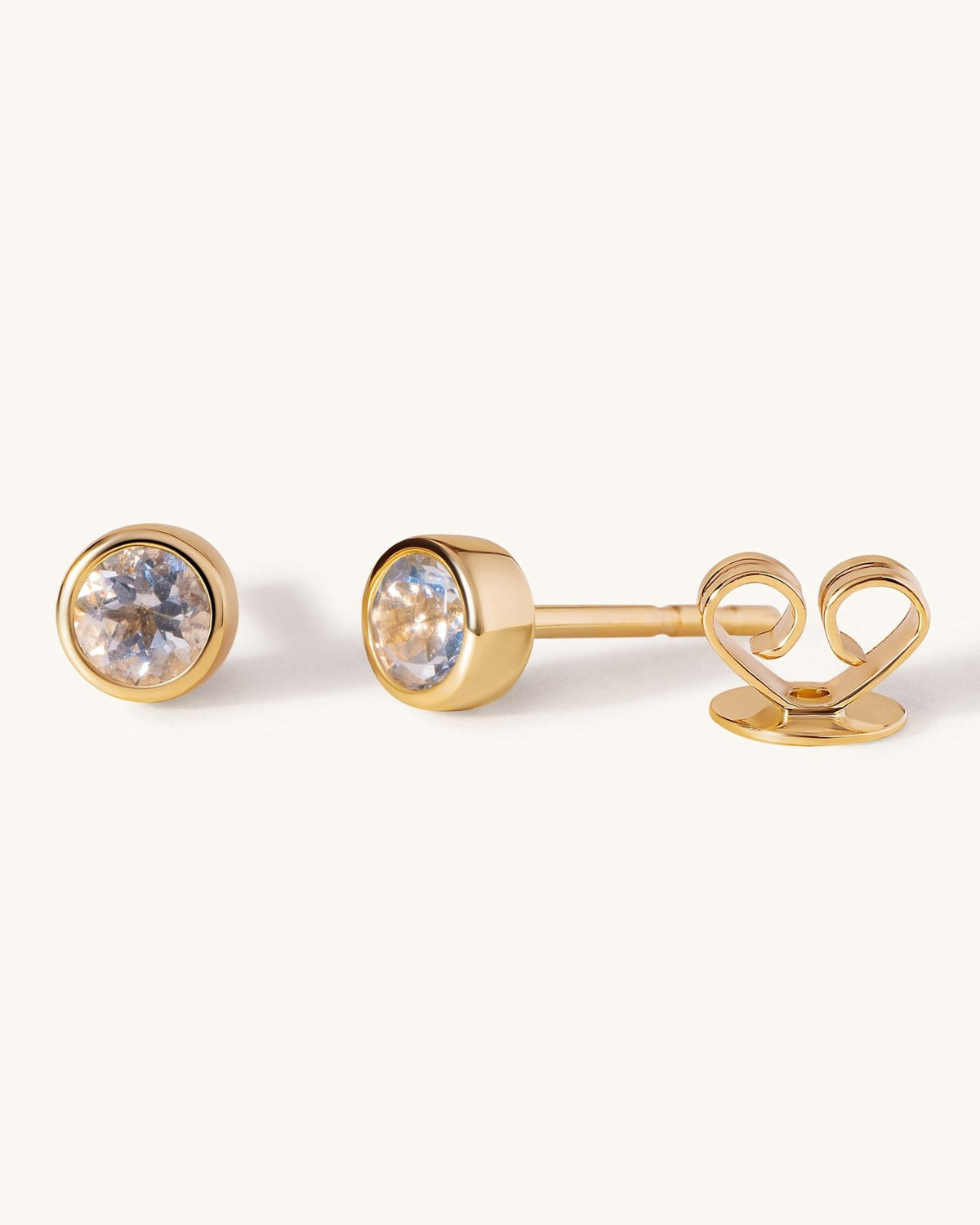 Round Birthstone Bezel Studs - Sparkle Society