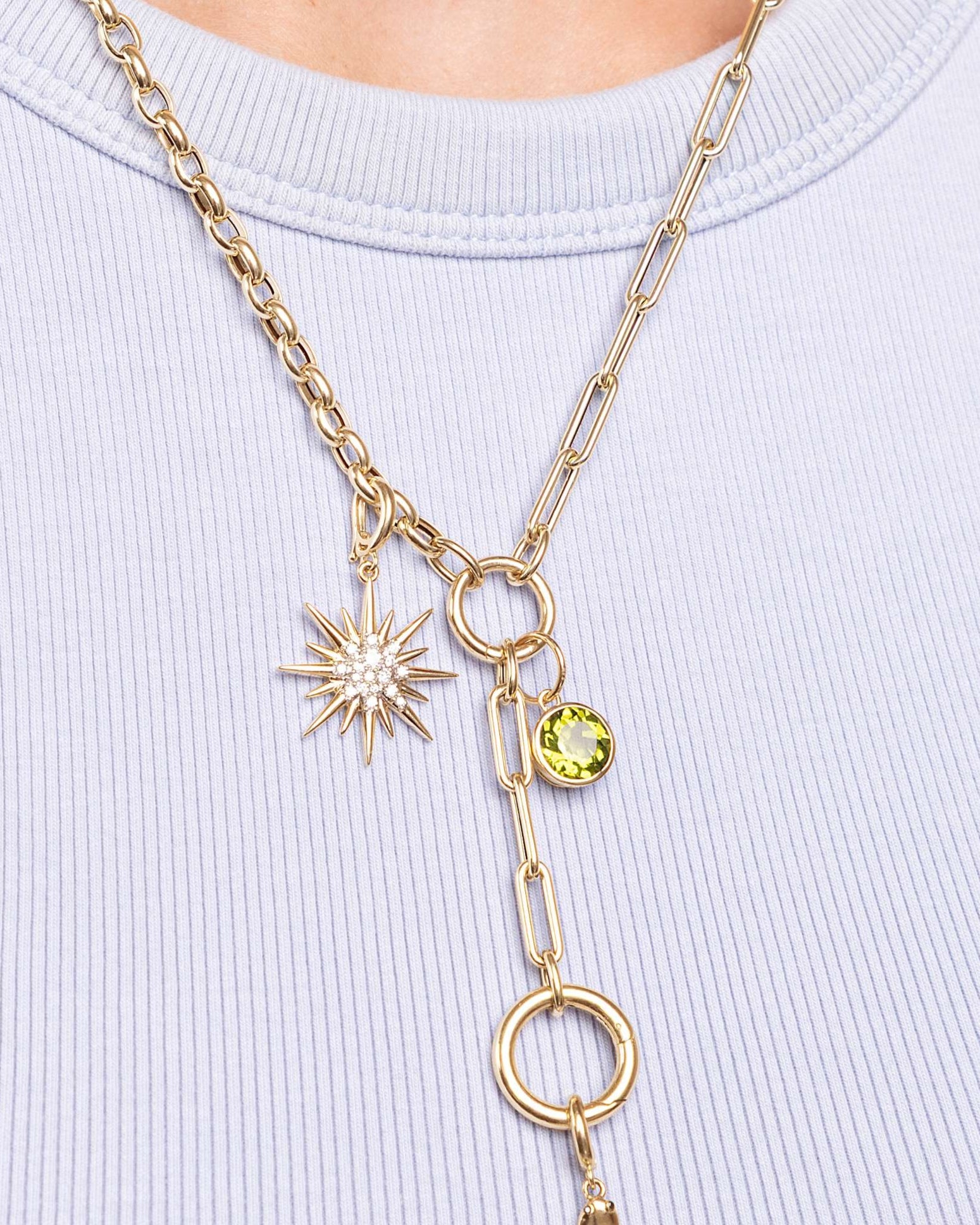 Round Gemstone Bezel Charm - Sparkle Society