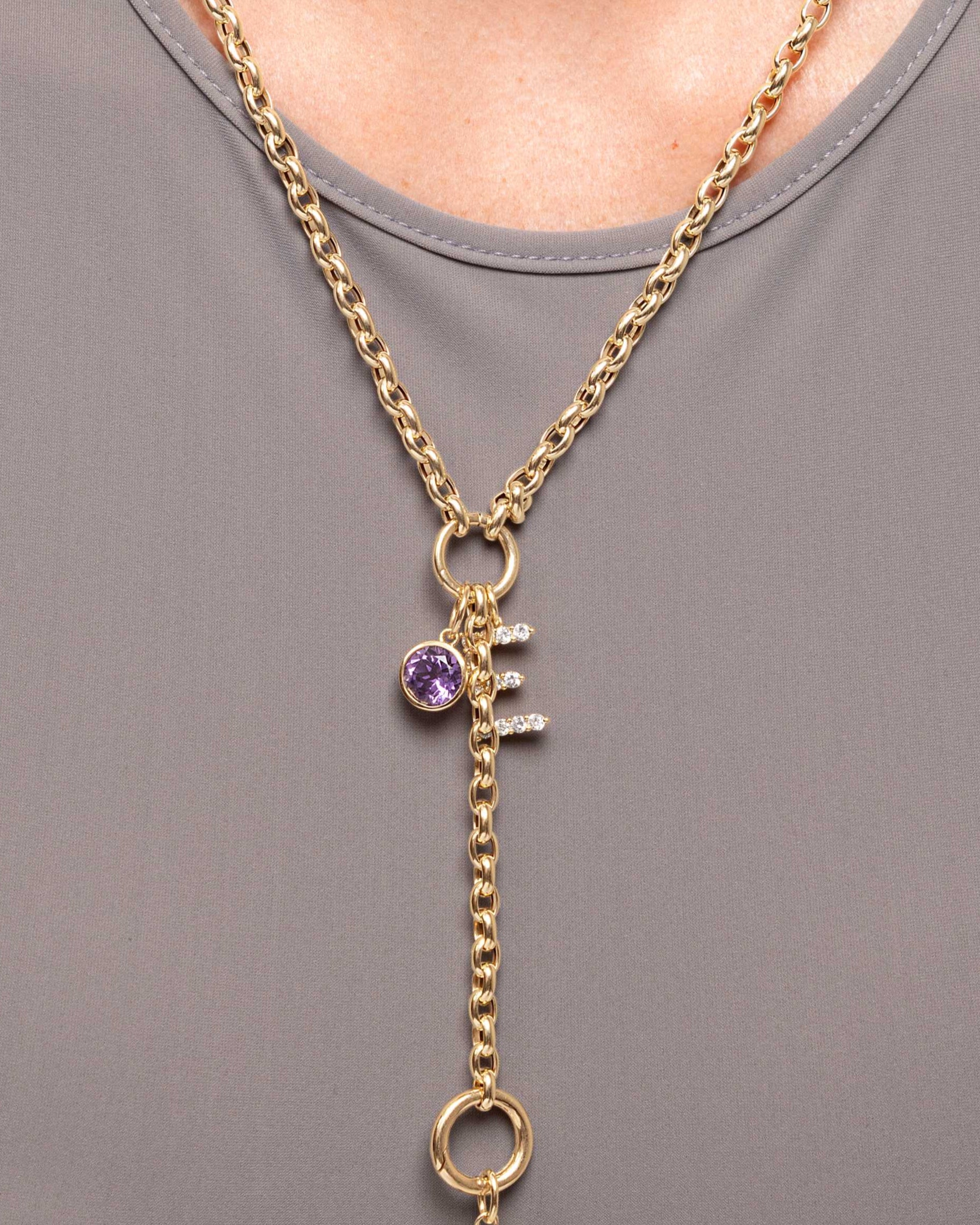 Round Gemstone Bezel Charm - Sparkle Society