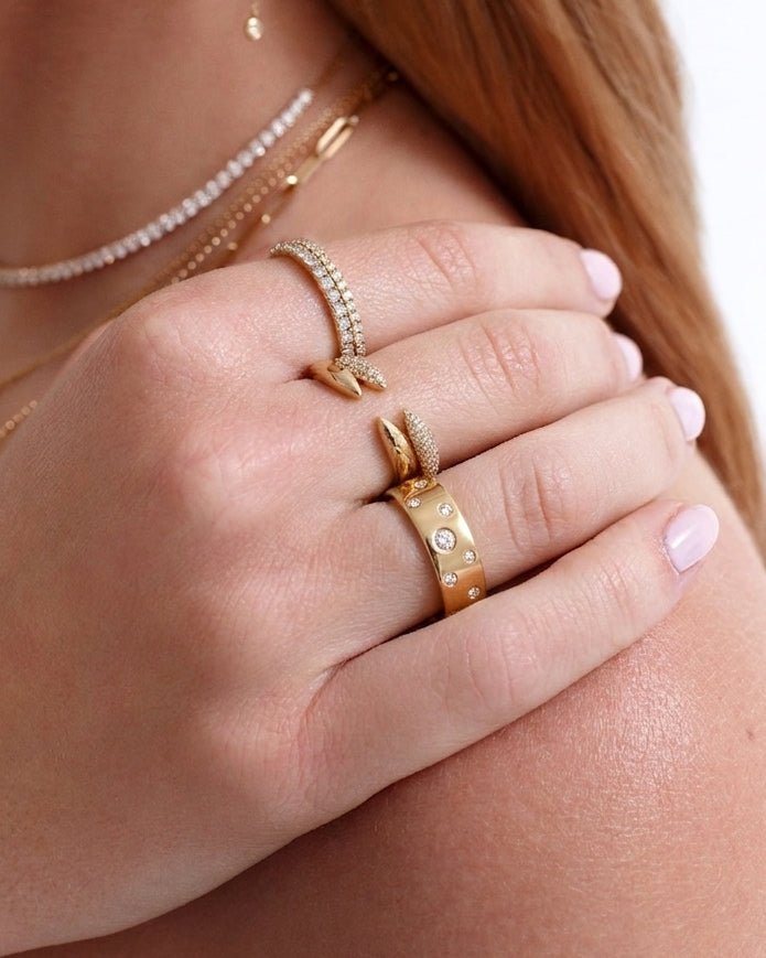 Scattered Diamond Inlay Ring - Sparkle Society