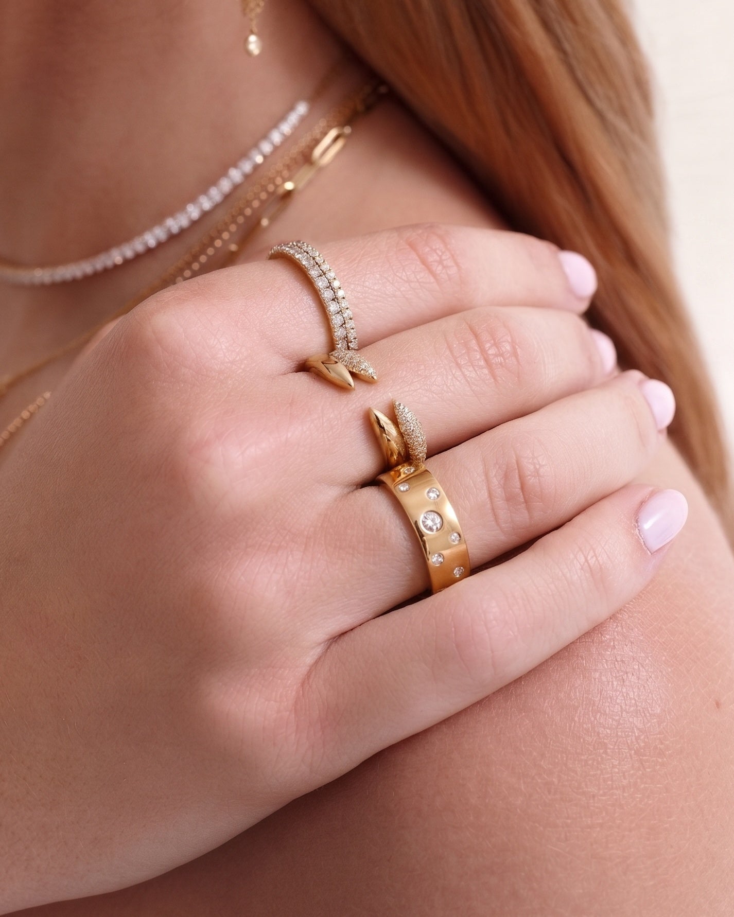 Scattered Diamond Inlay Ring - Sparkle Society