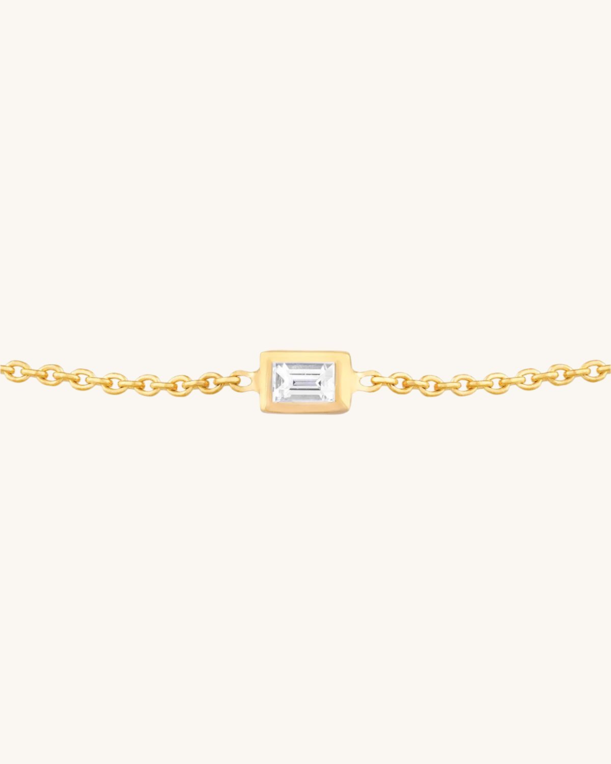Single Baguette Diamond Bolo Bracelet - Sparkle Society