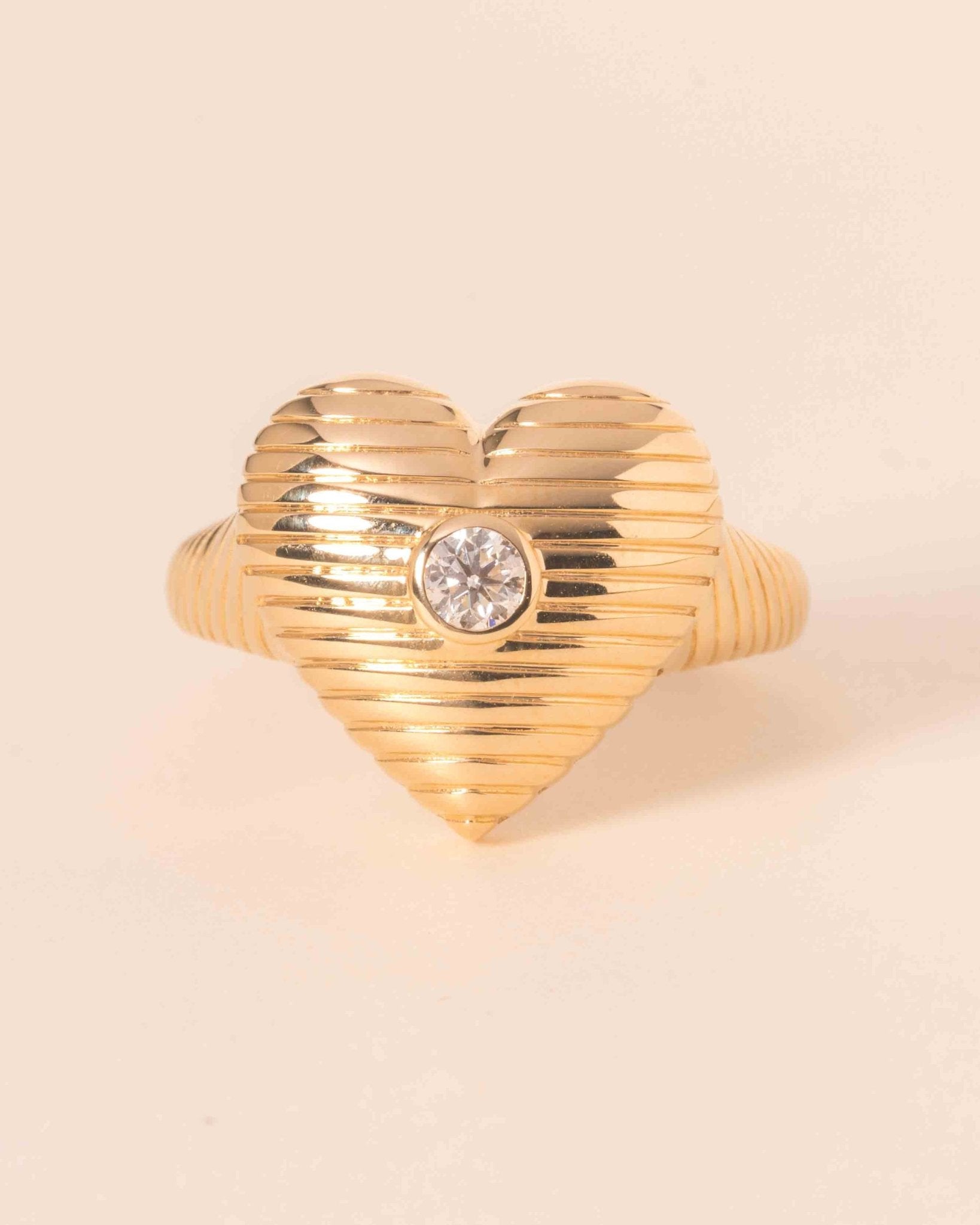 Single Diamond Radiant Heart Ring - Sparkle Society