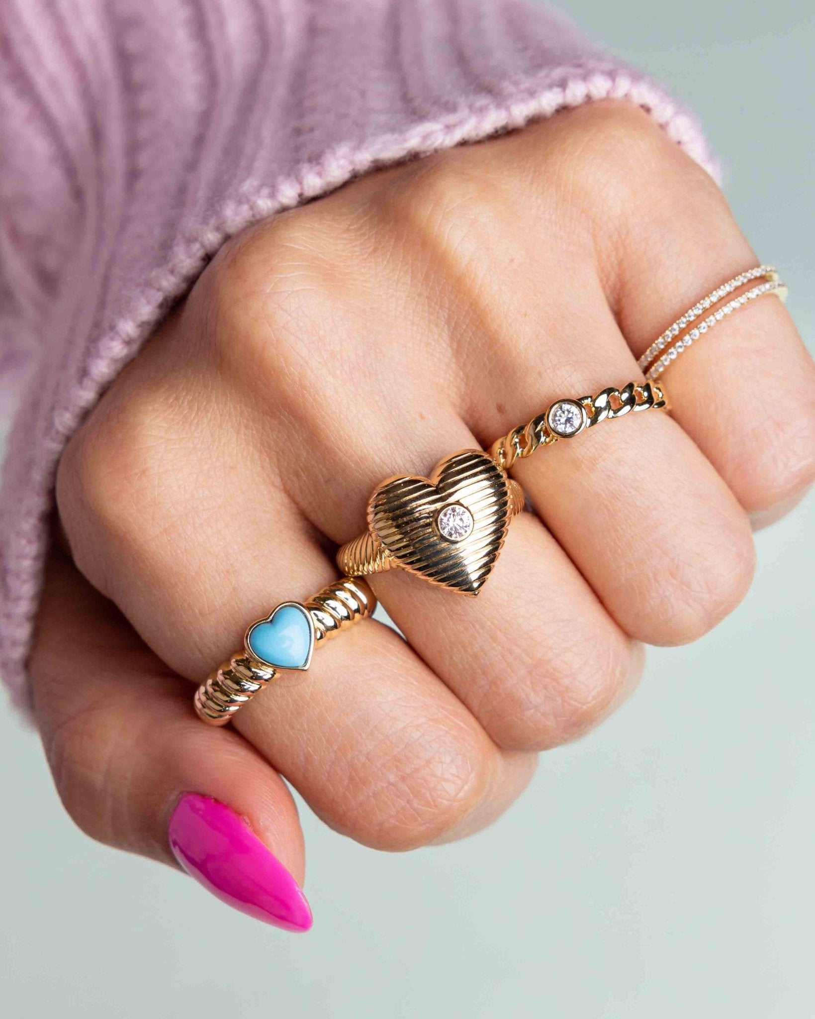 Single Diamond Radiant Heart Ring - Sparkle Society