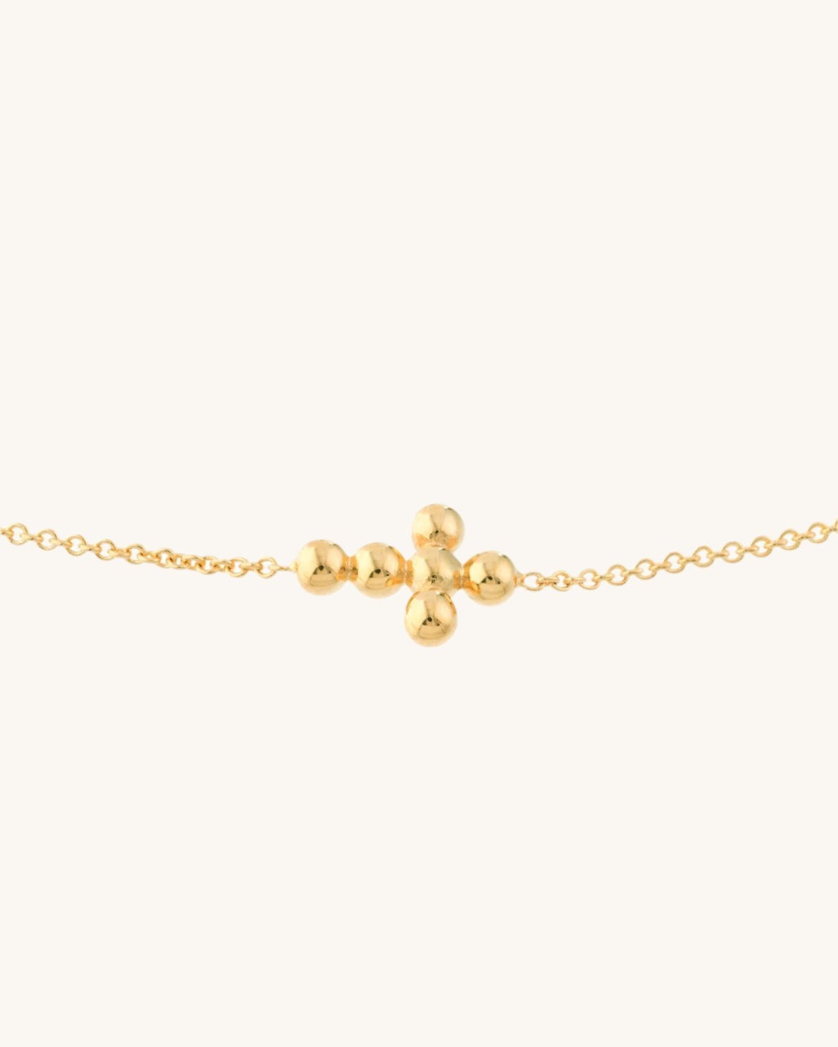 Single Gold Beaded Cross Bolo Bracelet - Sparkle Society