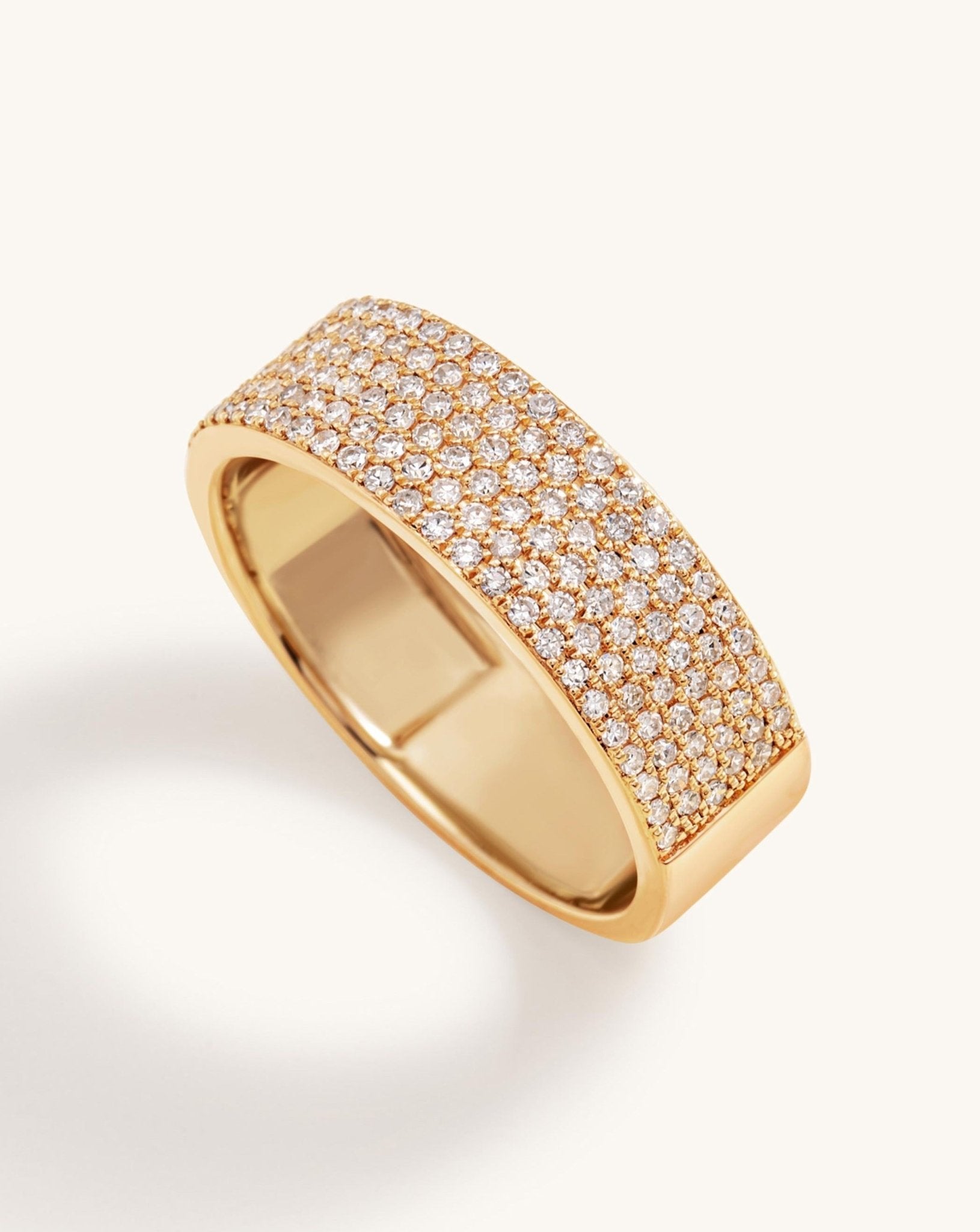 Slim Diamond Cigar Band Ring - Sparkle Society