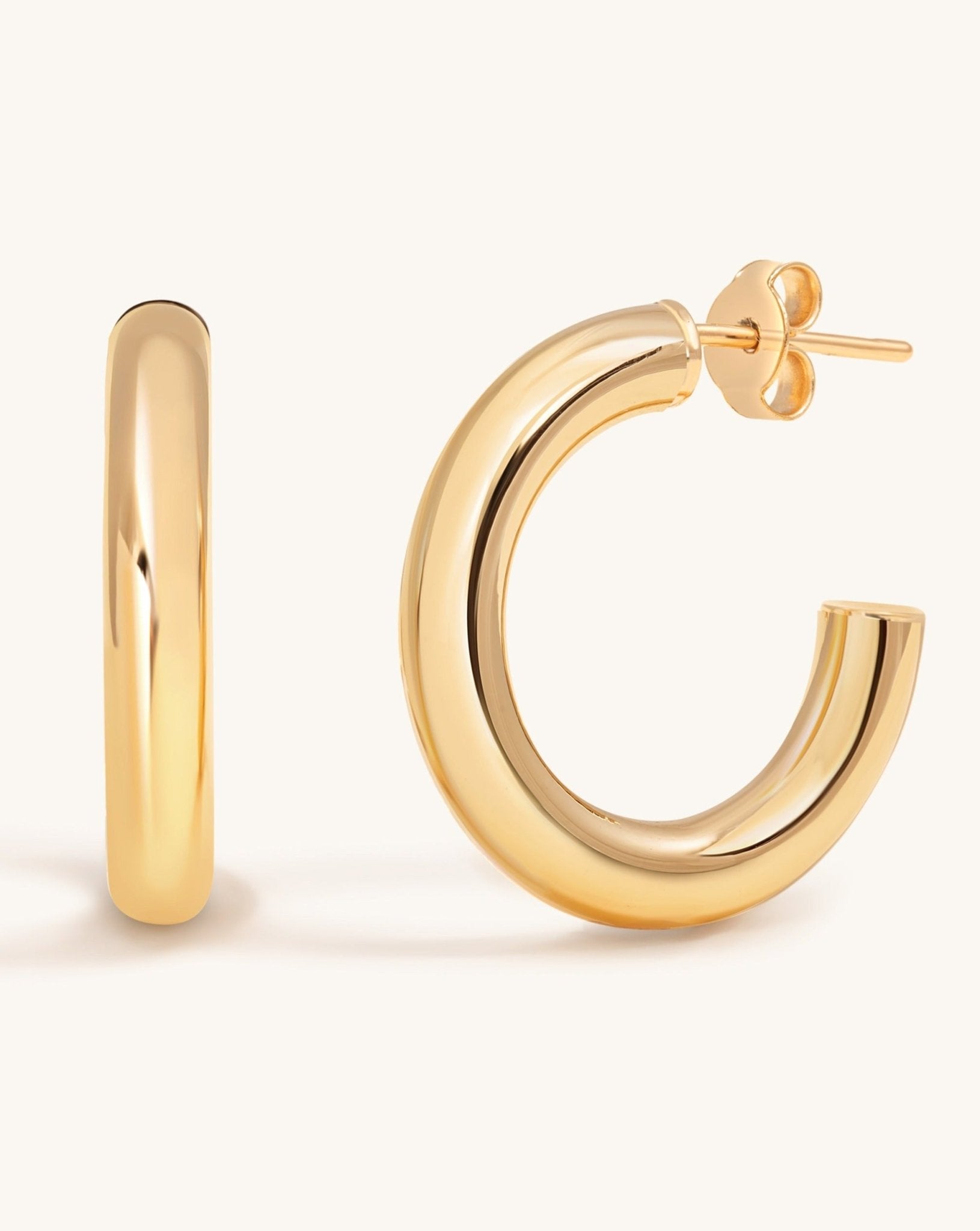 4mm Hollow Gold Tube Hoops - Sparkle Society