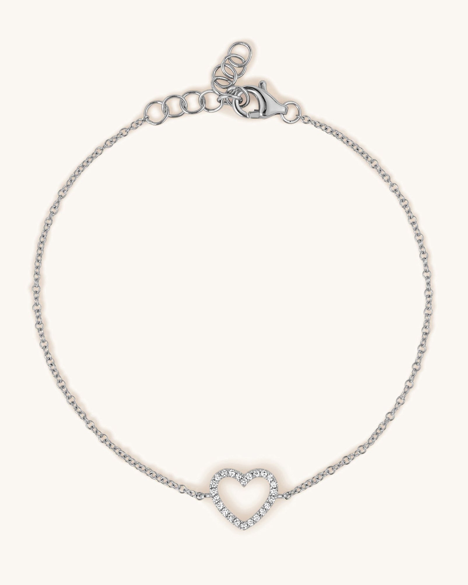 Small Diamond Heart Bracelet - Sparkle Society