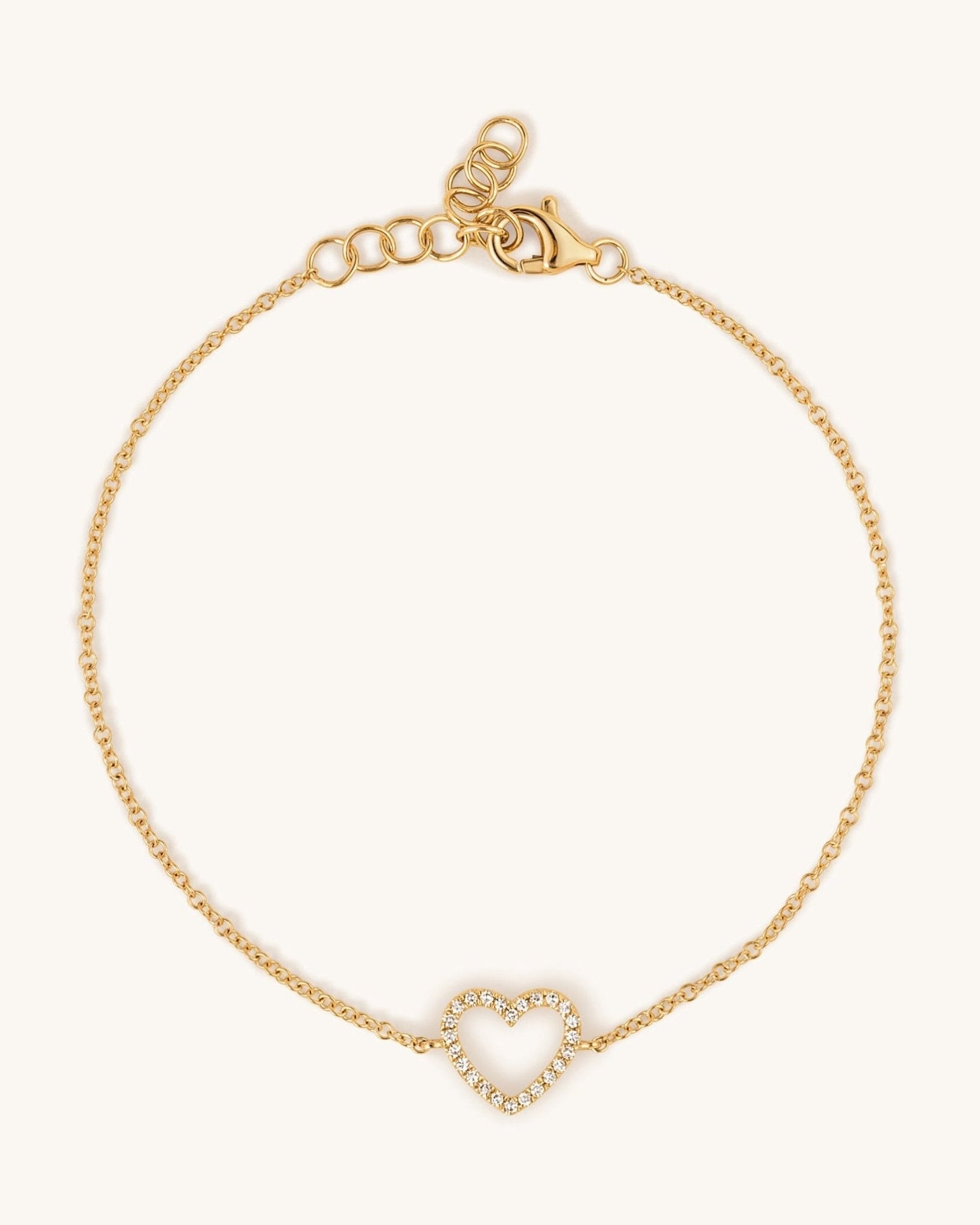Small Diamond Heart Bracelet - Sparkle Society
