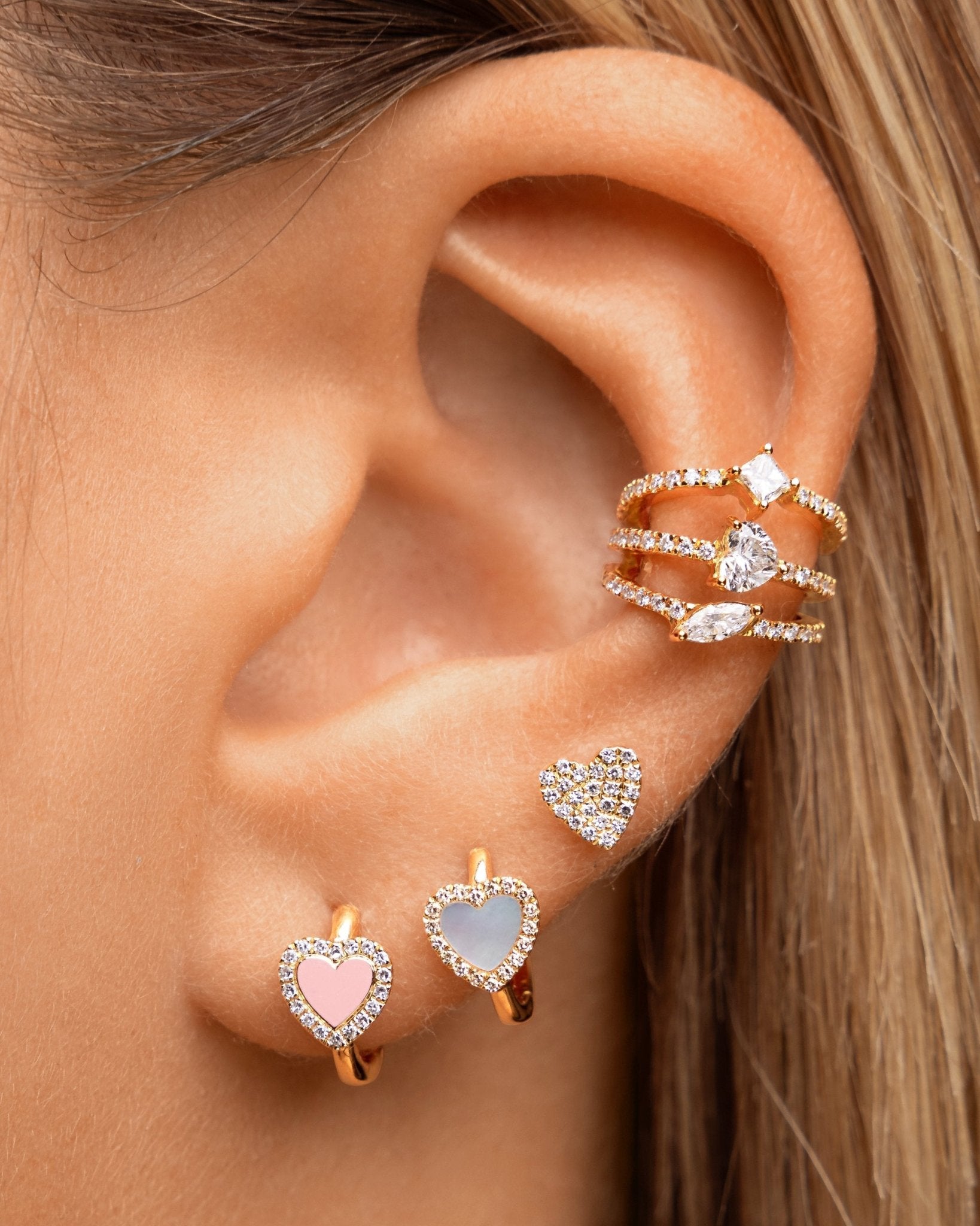 Small Diamond Heart Studs - Sparkle Society