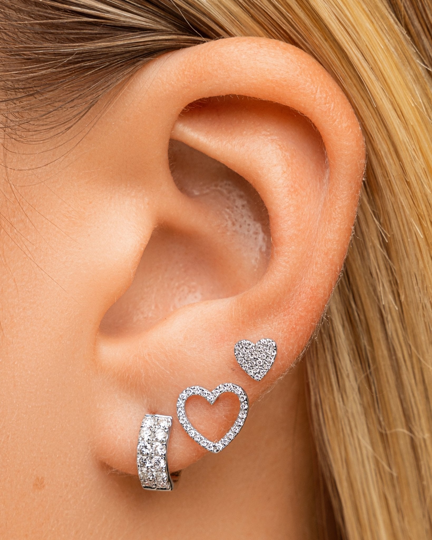 Small Diamond Heart Studs - Sparkle Society