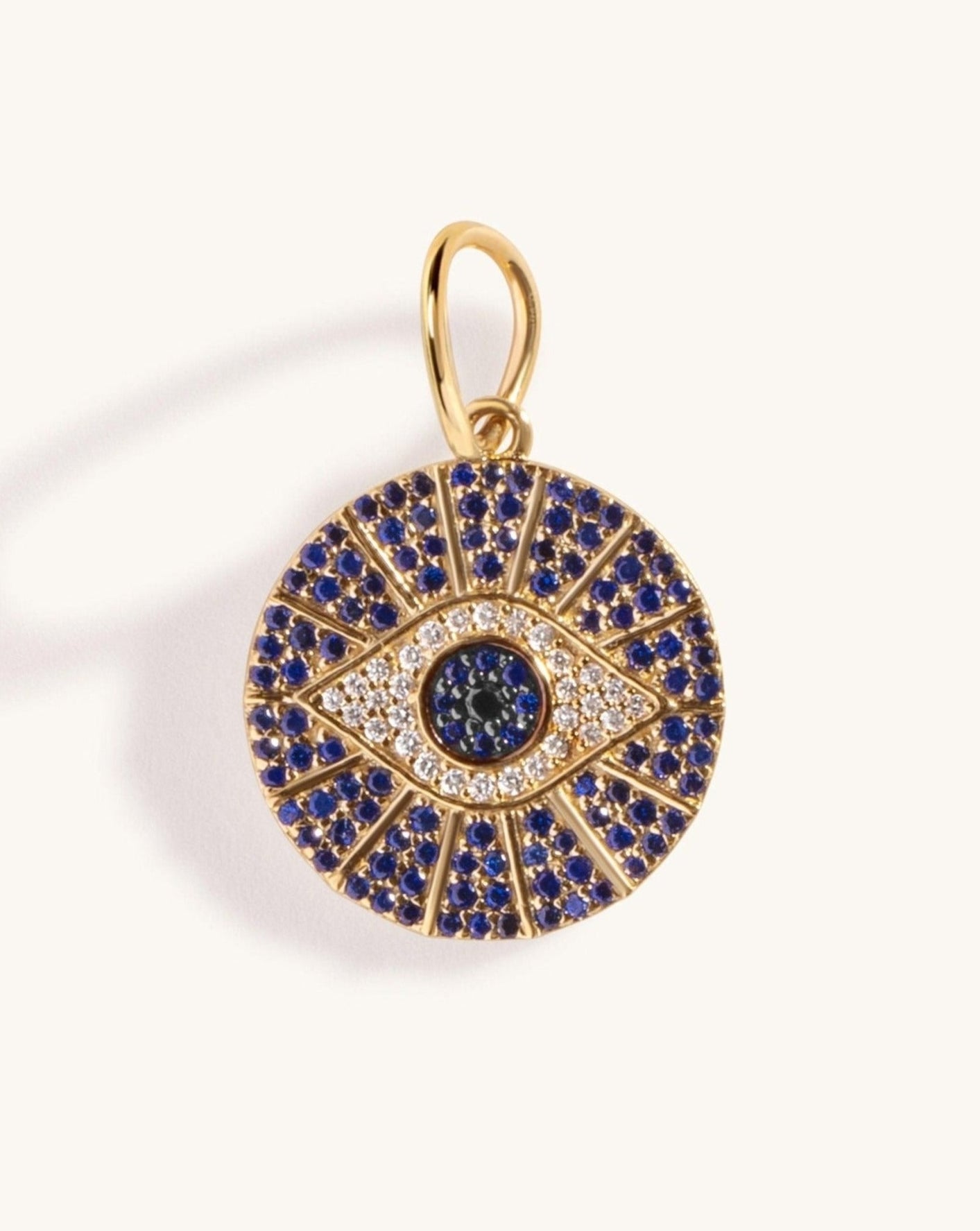 Small Gemstone Evil Eye Necklace Charm - Sparkle Society